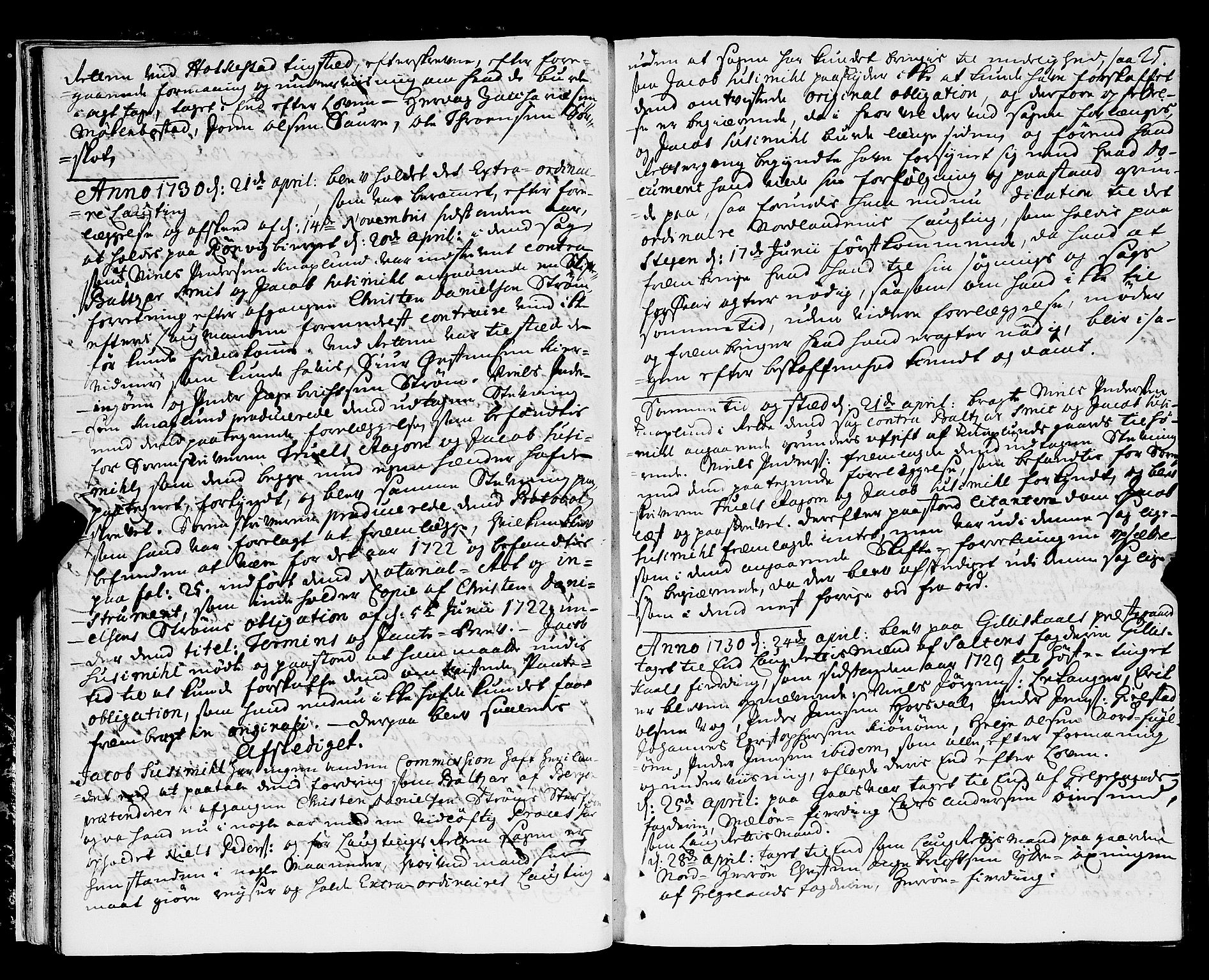 Nordland og Finnmarks lagstol, AV/SAT-A-5608/X/L0006: Justisprotokoll, 1730-1740, p. 24b-25a