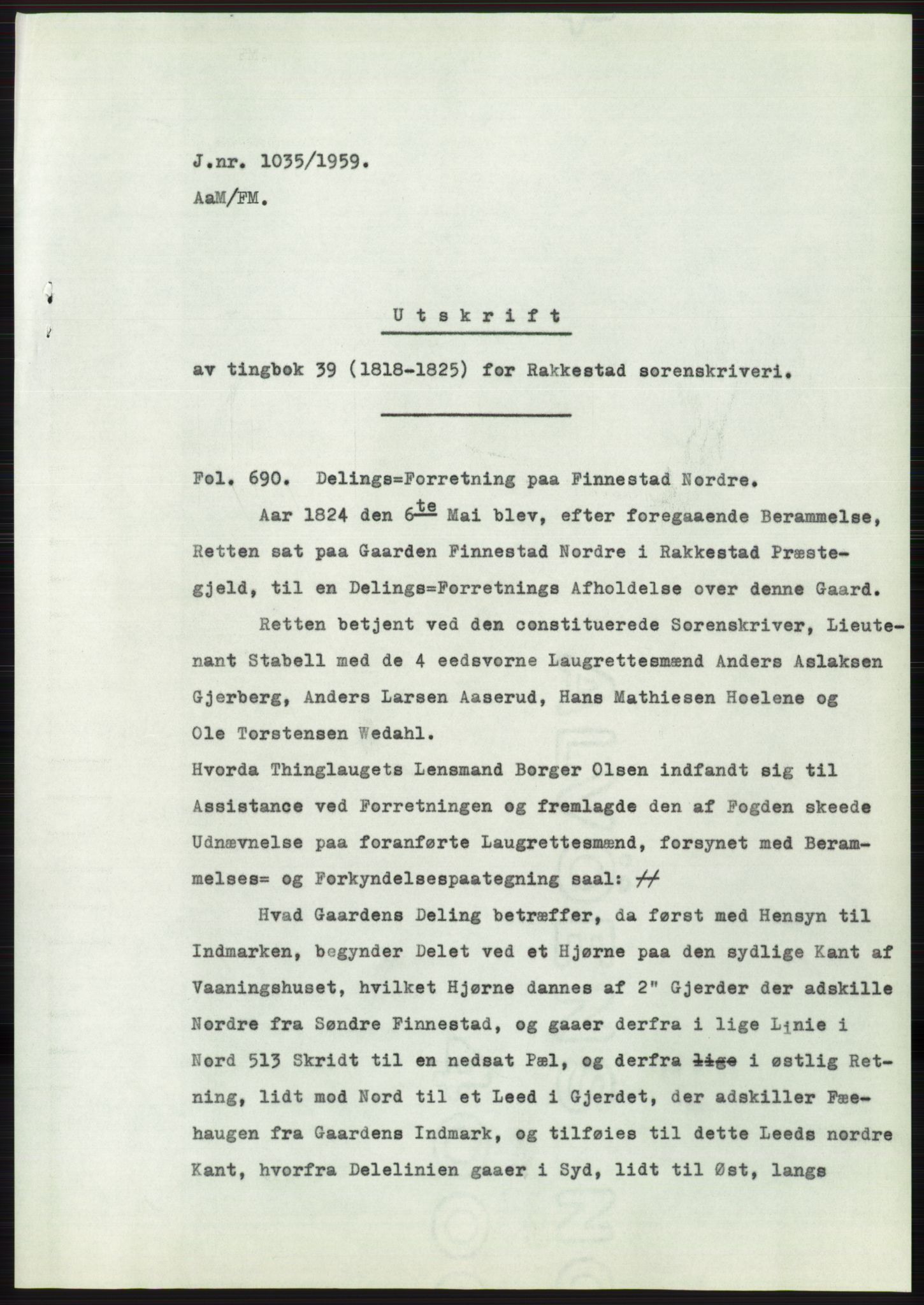 Statsarkivet i Oslo, SAO/A-10621/Z/Zd/L0010: Avskrifter, j.nr 753-1498/1959, 1959, p. 120