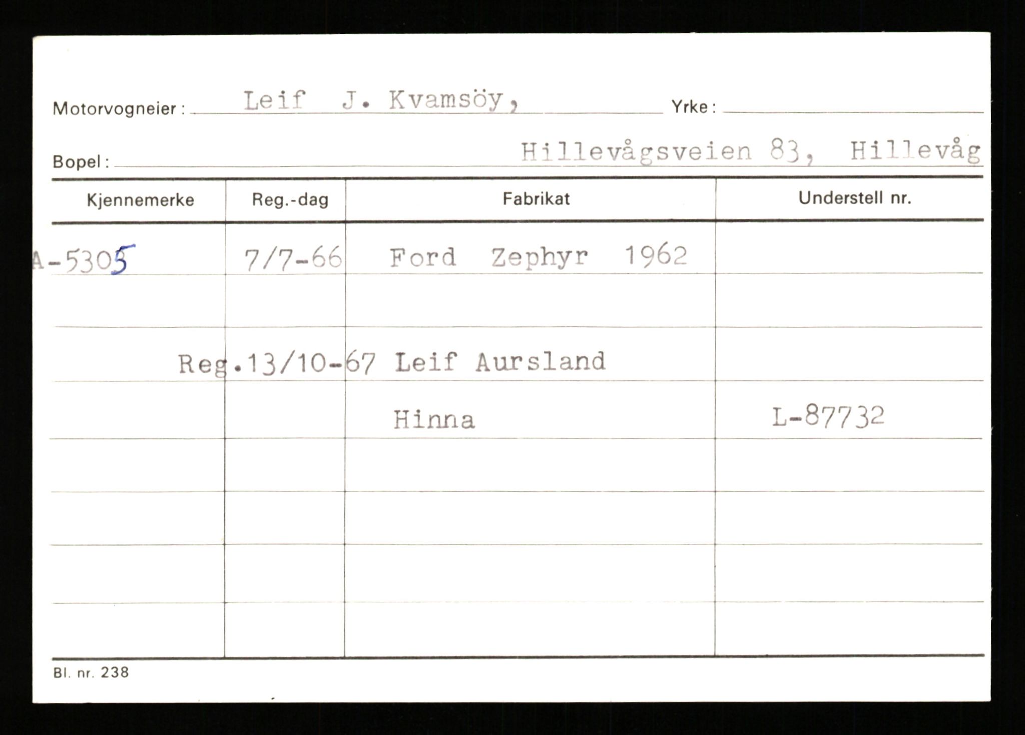 Stavanger trafikkstasjon, AV/SAST-A-101942/0/G/L0001: Registreringsnummer: 0 - 5782, 1930-1971, p. 3151