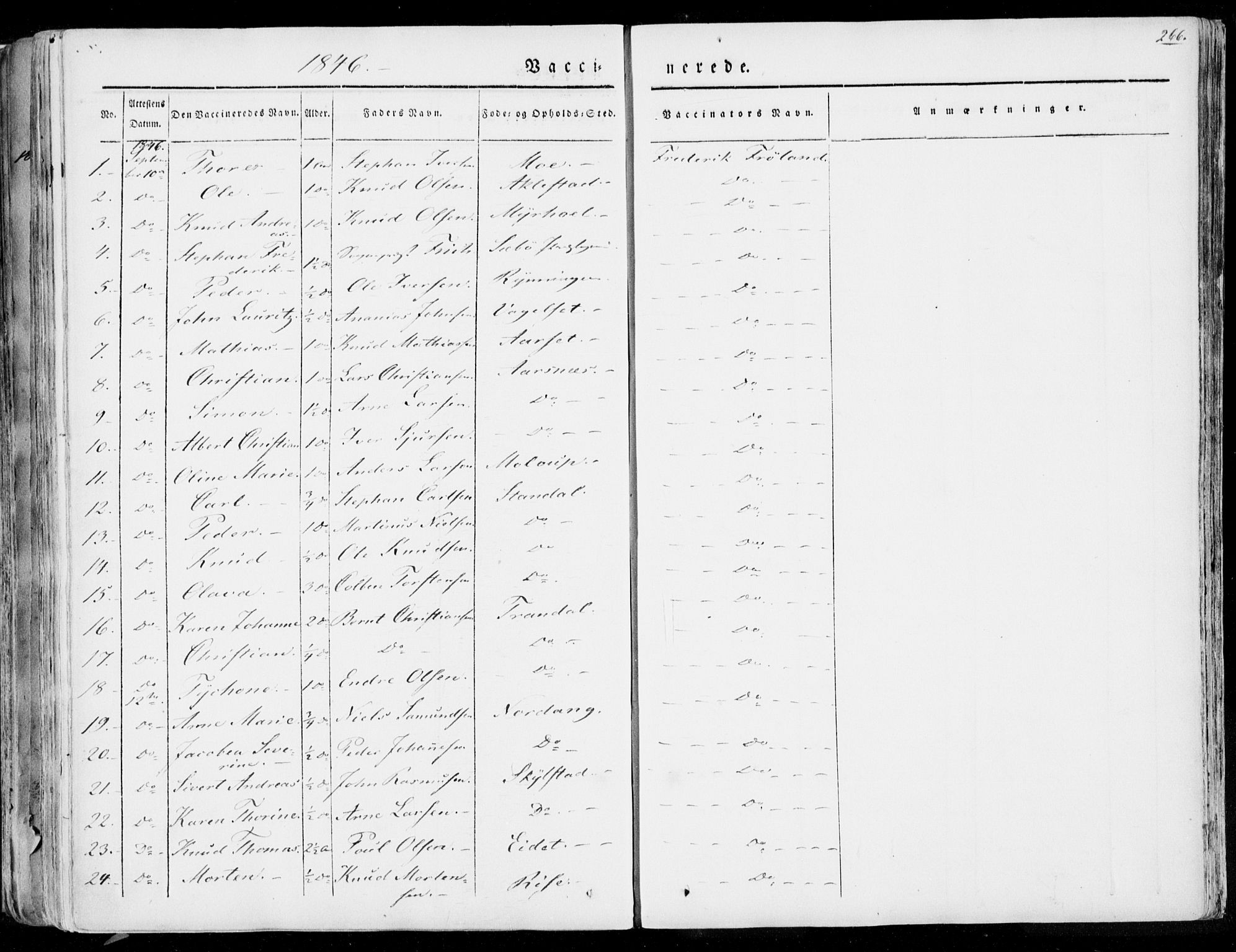 Ministerialprotokoller, klokkerbøker og fødselsregistre - Møre og Romsdal, SAT/A-1454/515/L0208: Parish register (official) no. 515A04, 1830-1846, p. 266