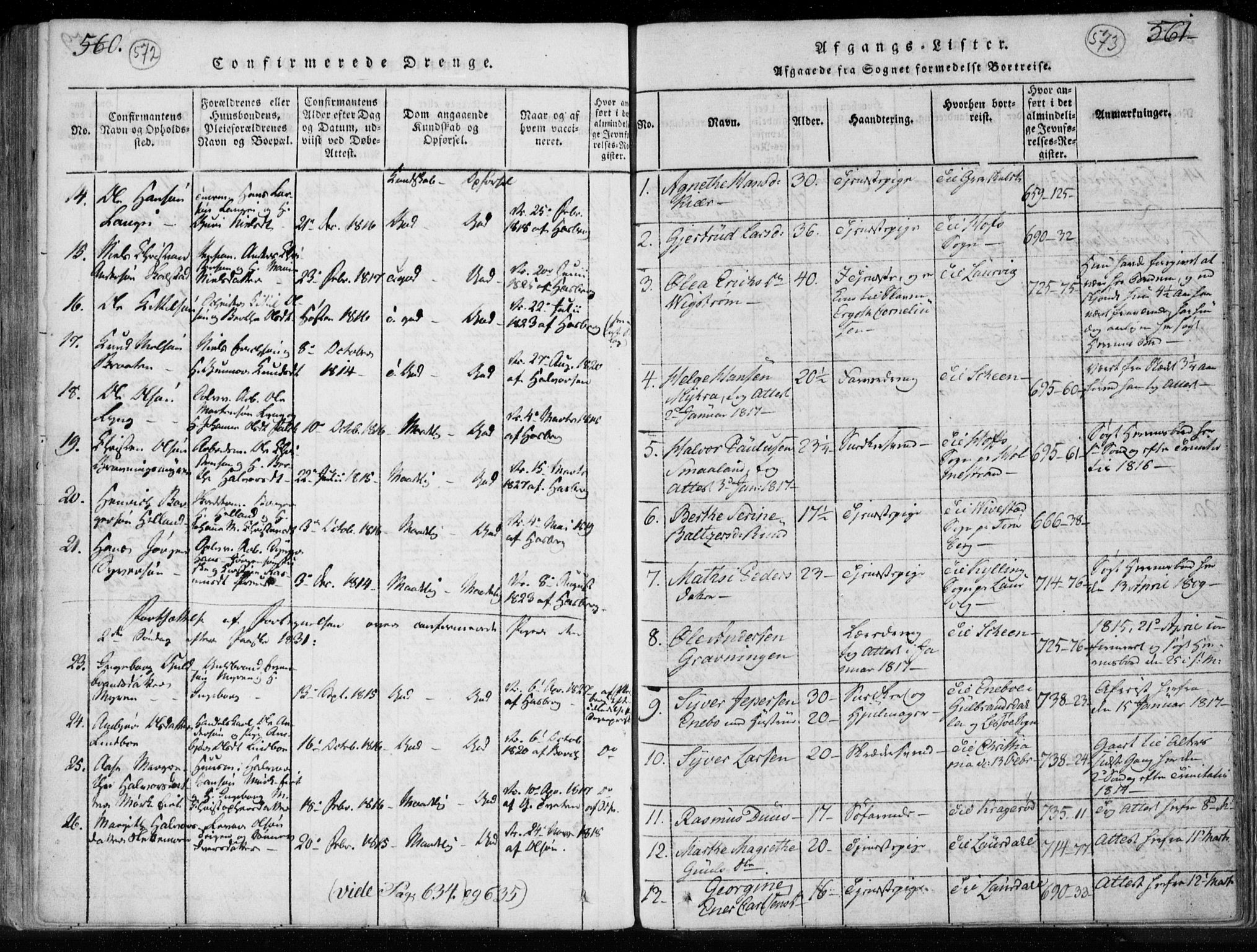 Kongsberg kirkebøker, SAKO/A-22/F/Fa/L0008: Parish register (official) no. I 8, 1816-1839, p. 572-573
