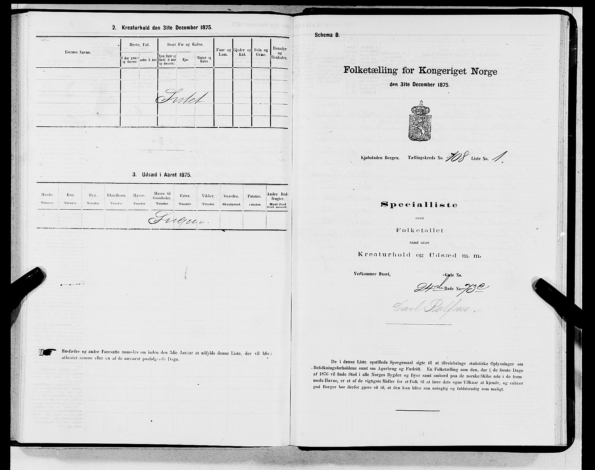 SAB, 1875 census for 1301 Bergen, 1875, p. 5863