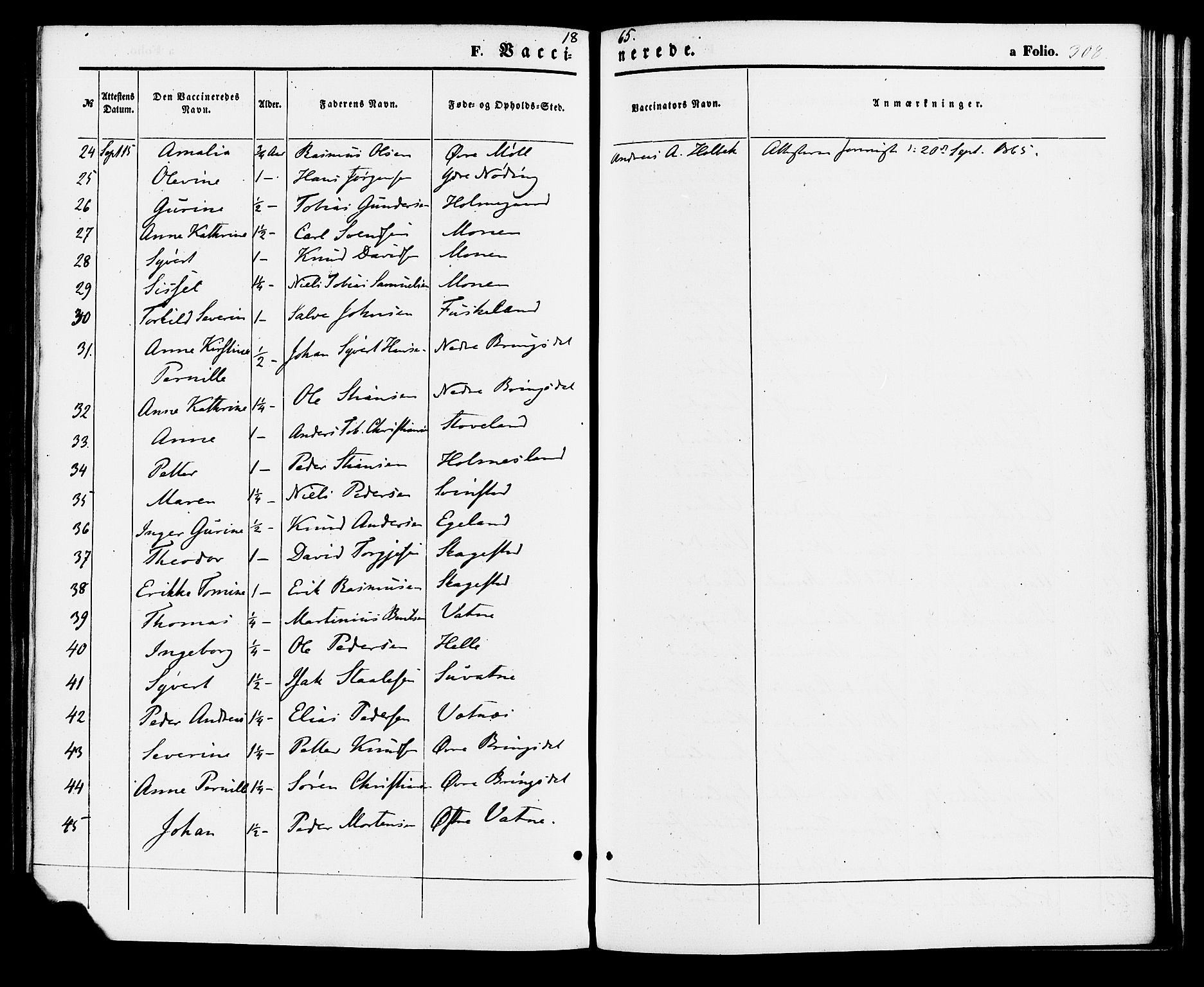 Holum sokneprestkontor, AV/SAK-1111-0022/F/Fa/Faa/L0006: Parish register (official) no. A 6, 1865-1883, p. 308