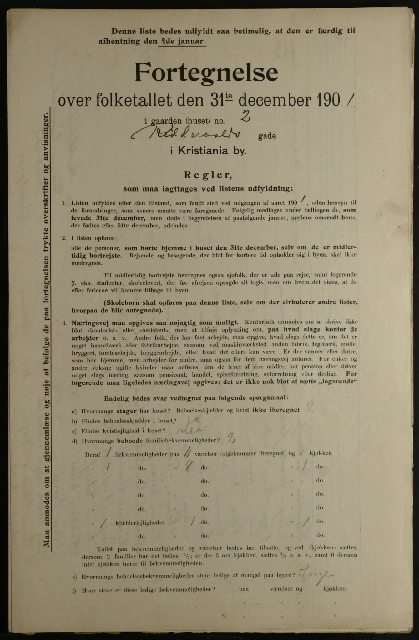 OBA, Municipal Census 1901 for Kristiania, 1901, p. 12736