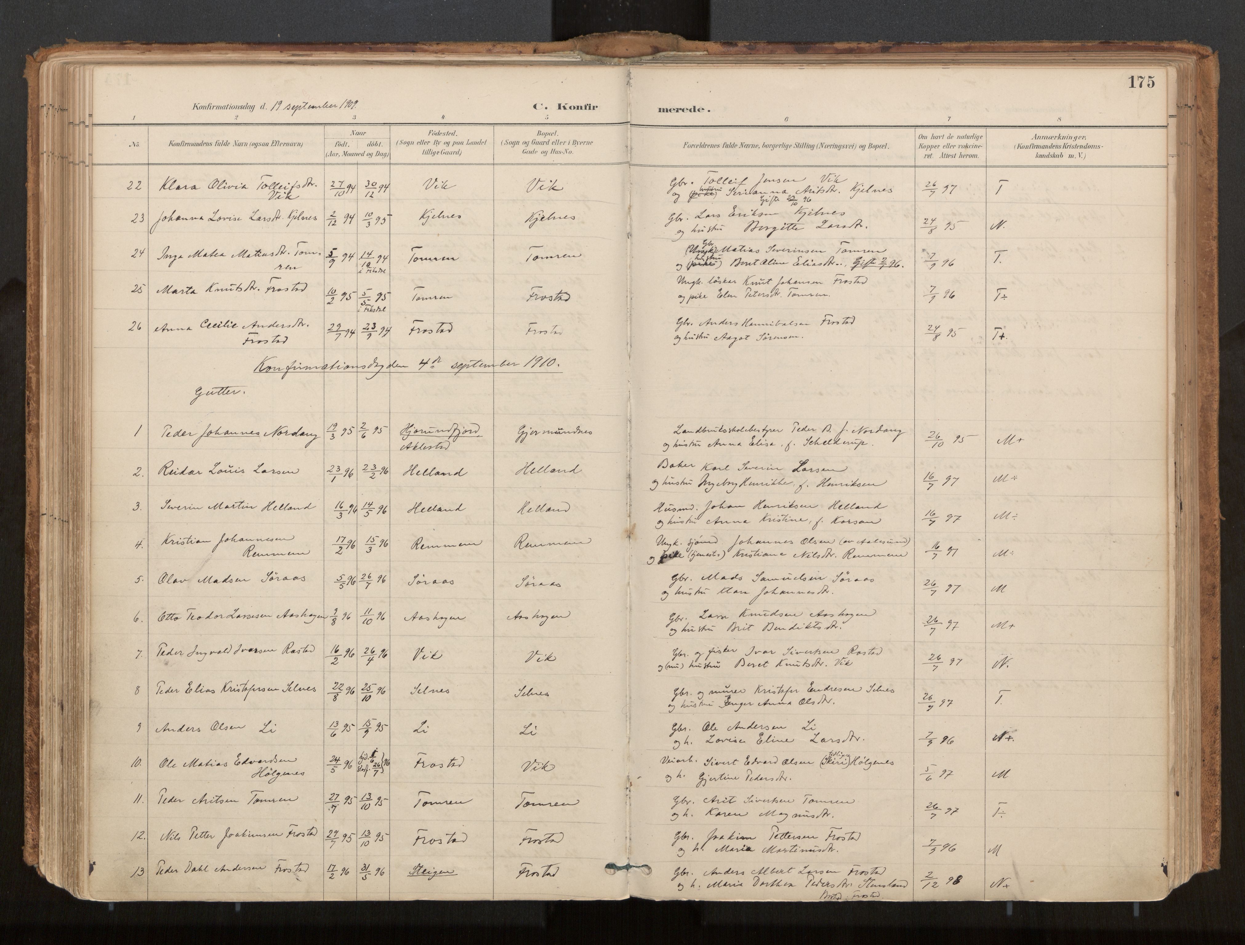 Ministerialprotokoller, klokkerbøker og fødselsregistre - Møre og Romsdal, AV/SAT-A-1454/539/L0531: Parish register (official) no. 539A04, 1887-1913, p. 175