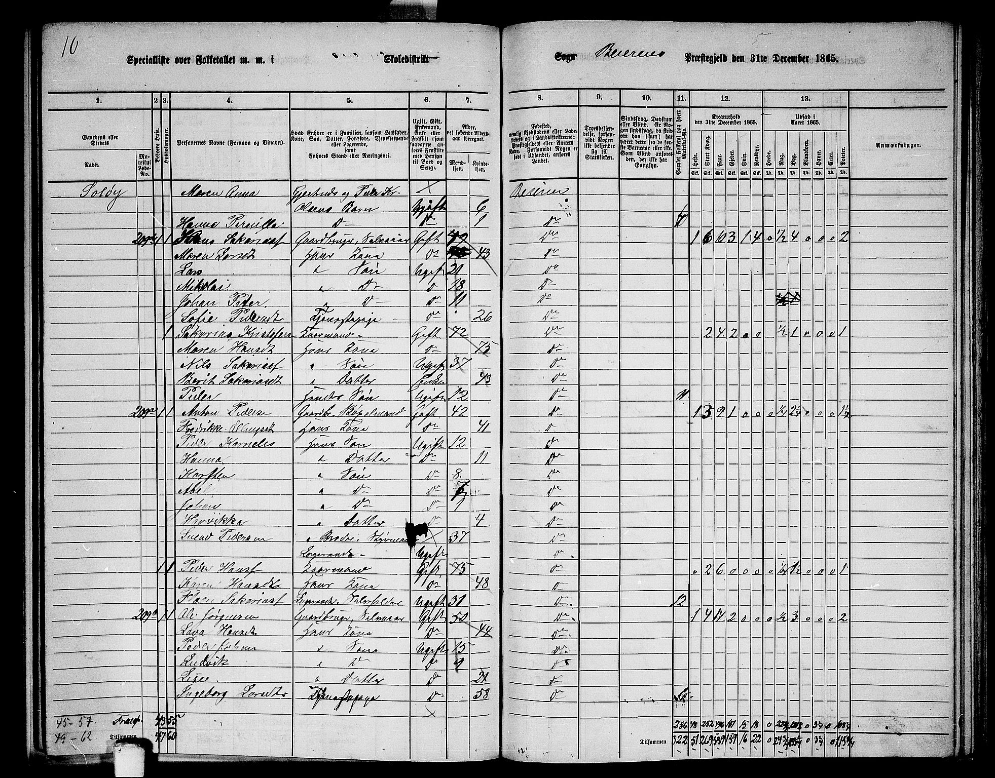 RA, 1865 census for Beiarn, 1865, p. 25