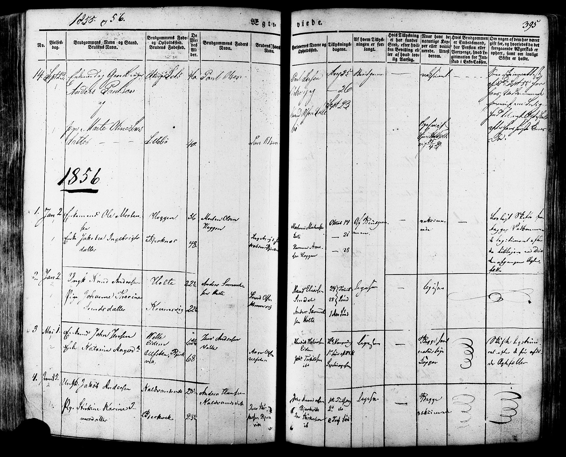 Ministerialprotokoller, klokkerbøker og fødselsregistre - Møre og Romsdal, SAT/A-1454/511/L0140: Parish register (official) no. 511A07, 1851-1878, p. 395
