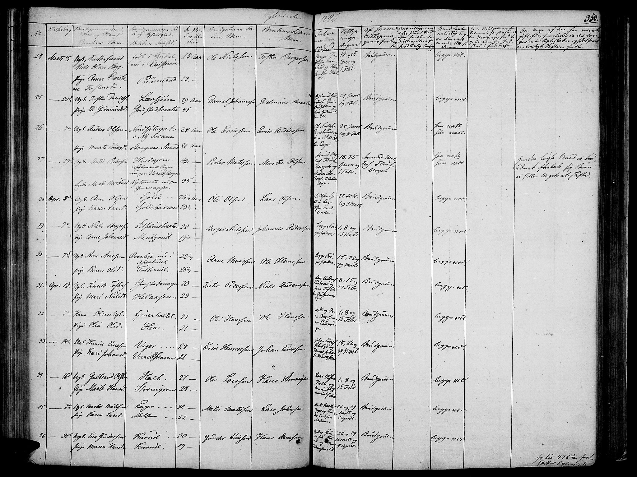 Vinger prestekontor, SAH/PREST-024/H/Ha/Haa/L0008: Parish register (official) no. 8, 1839-1847, p. 350