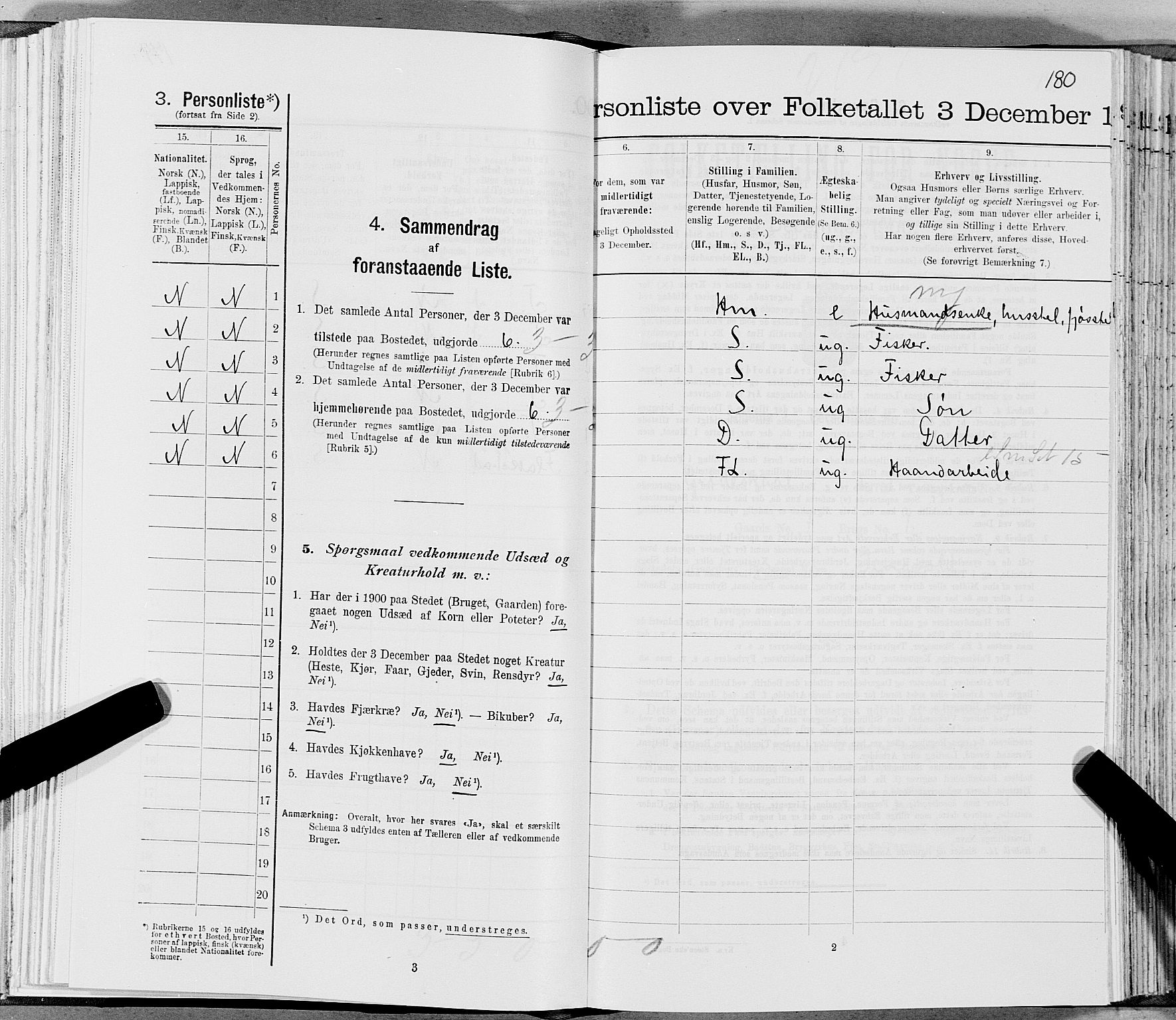 SAT, 1900 census for Gildeskål, 1900, p. 223