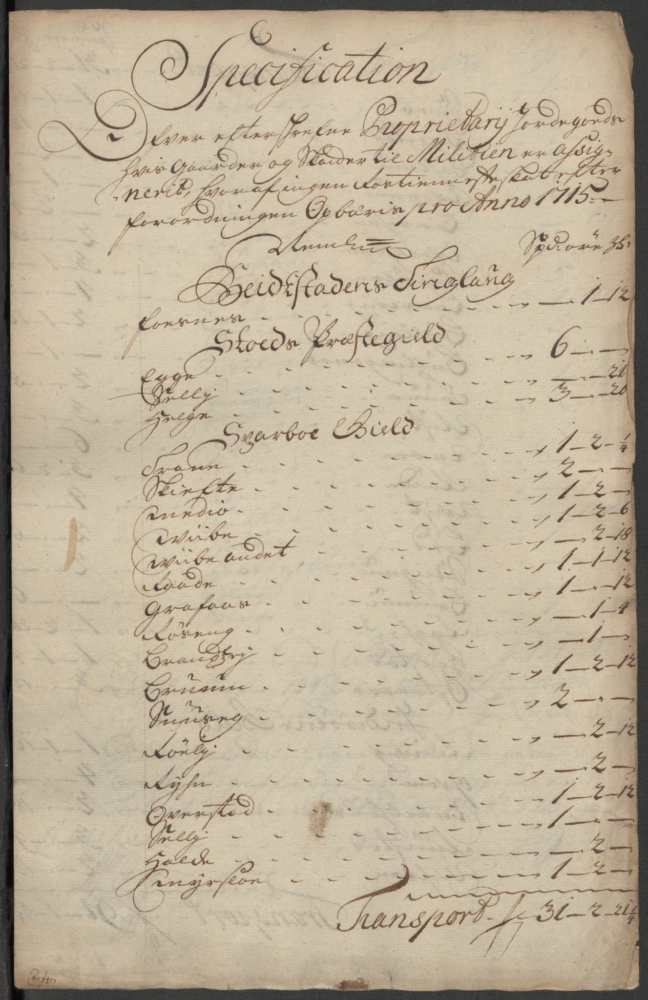 Rentekammeret inntil 1814, Reviderte regnskaper, Fogderegnskap, AV/RA-EA-4092/R63/L4323: Fogderegnskap Inderøy, 1715, p. 141