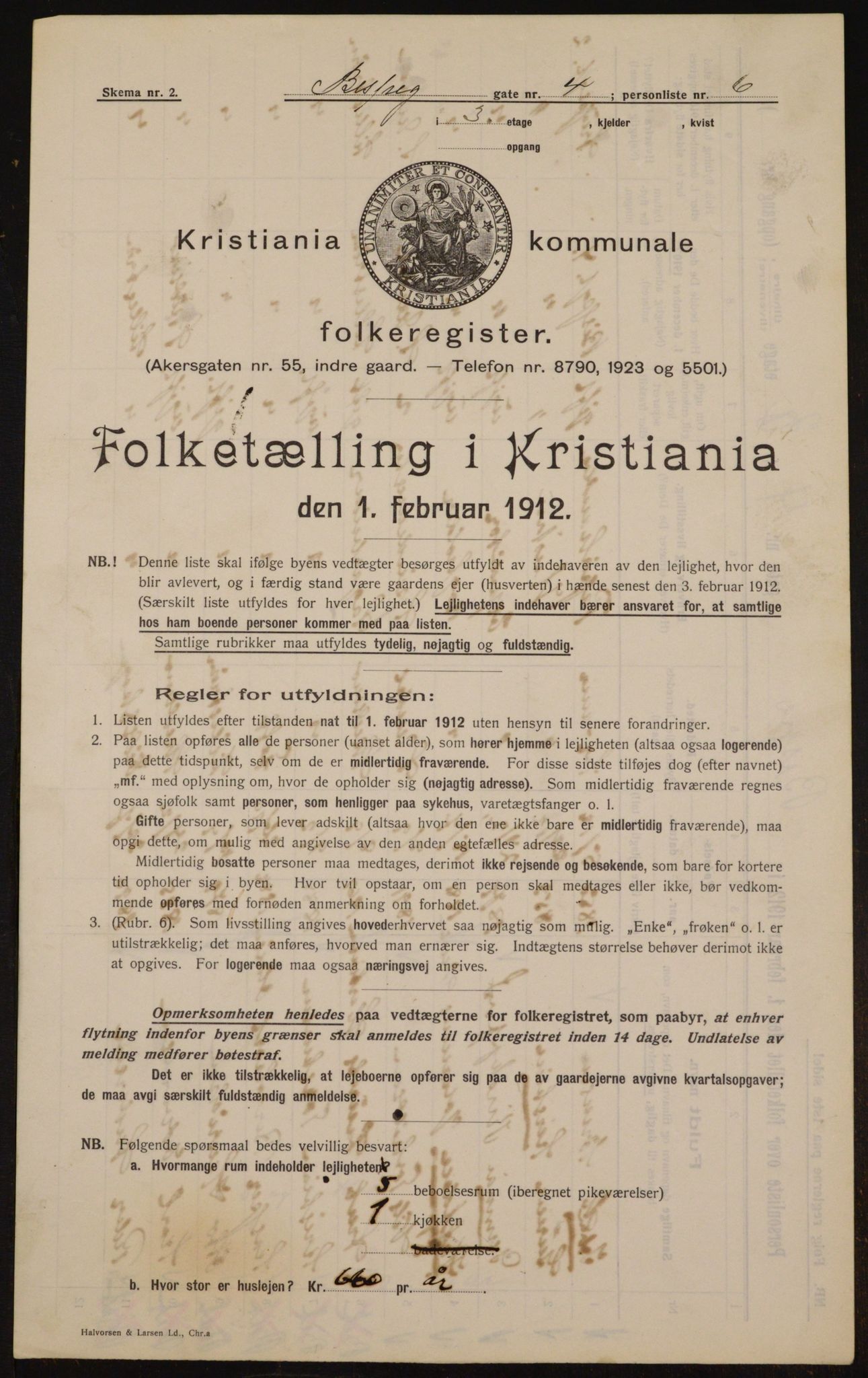 OBA, Municipal Census 1912 for Kristiania, 1912, p. 5231