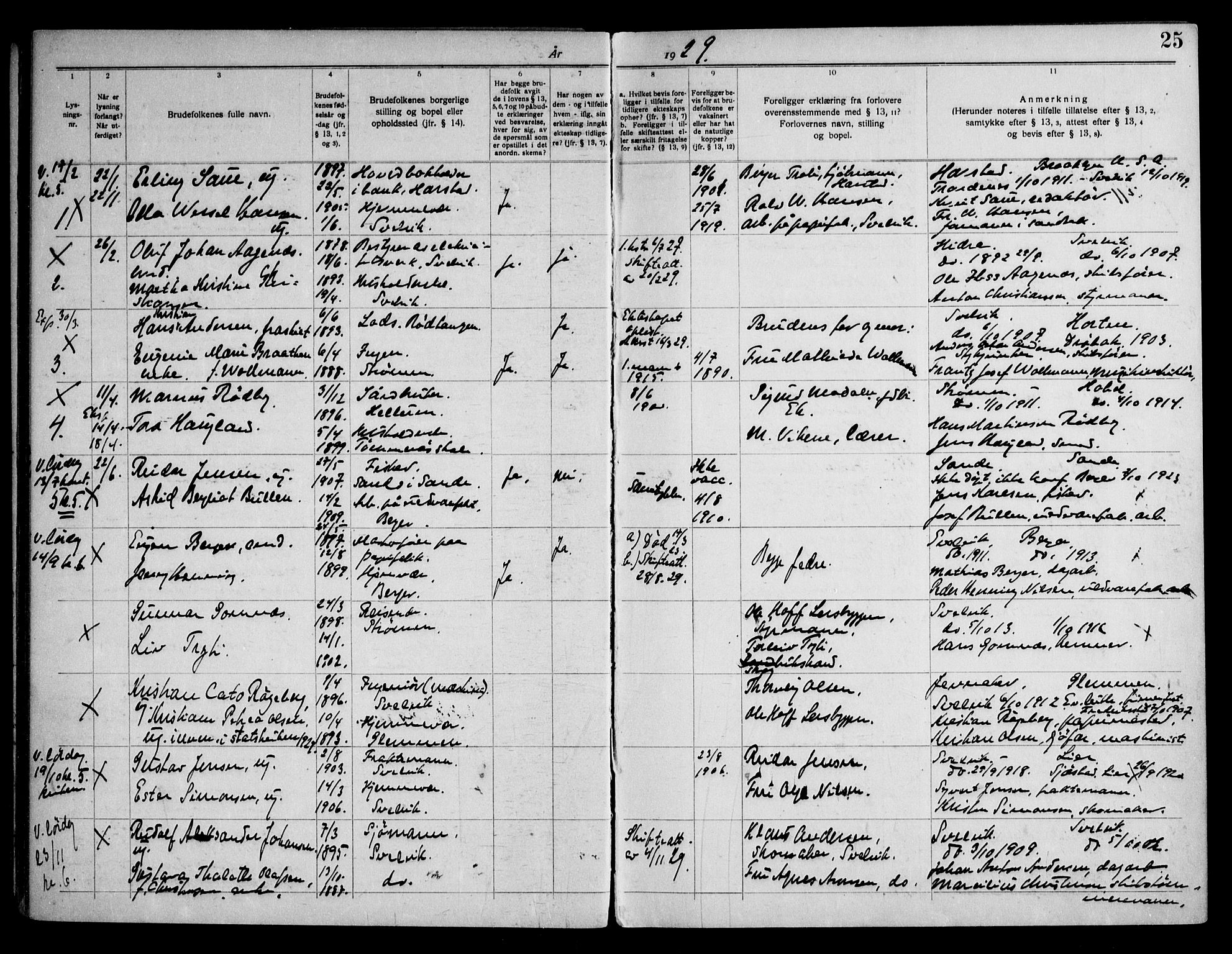 Strømm kirkebøker, AV/SAKO-A-322/H/Ha/L0003: Banns register no. 3, 1919-1958, p. 25