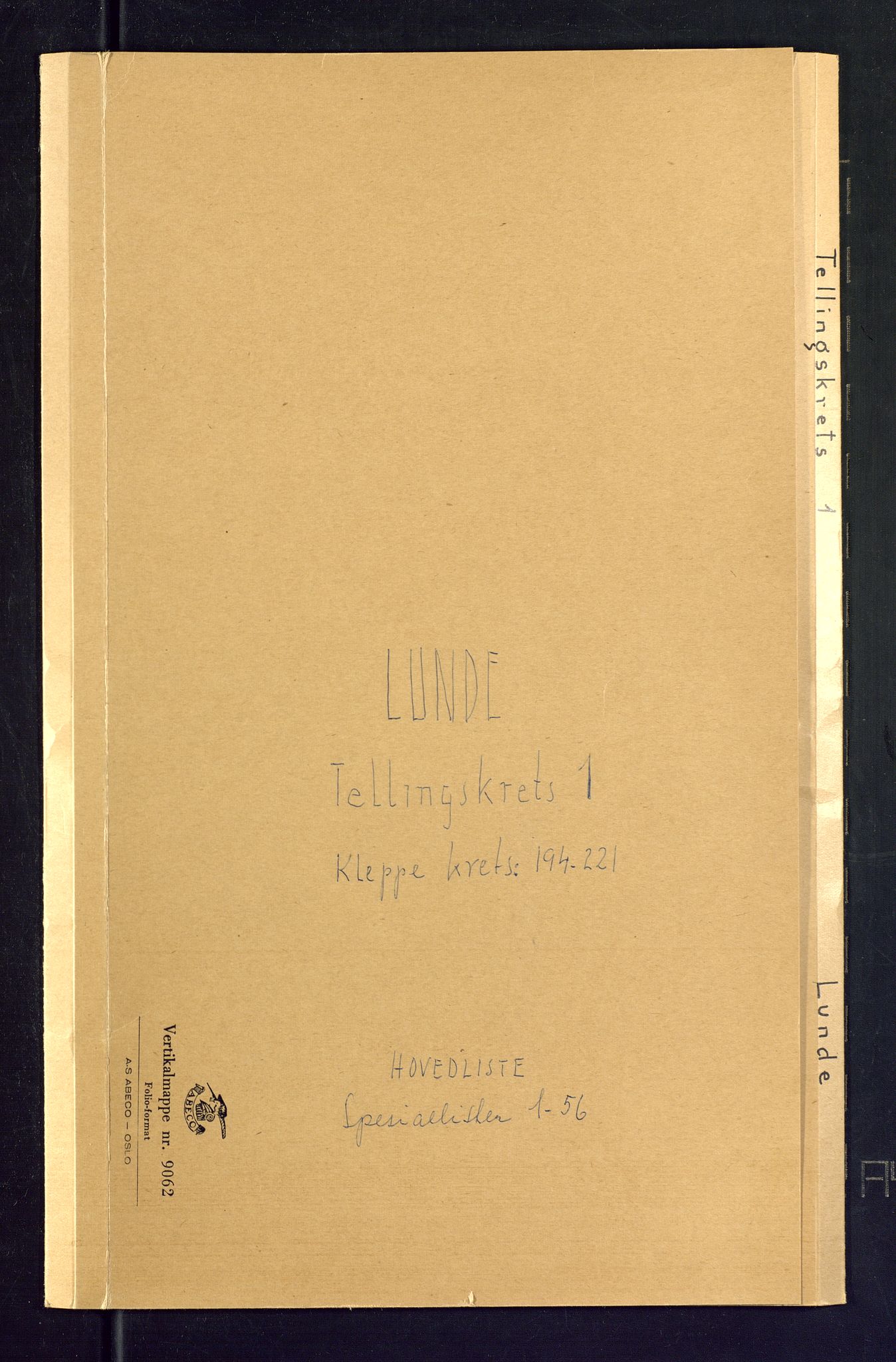 SAKO, 1875 census for 0820P Lunde, 1875, p. 1