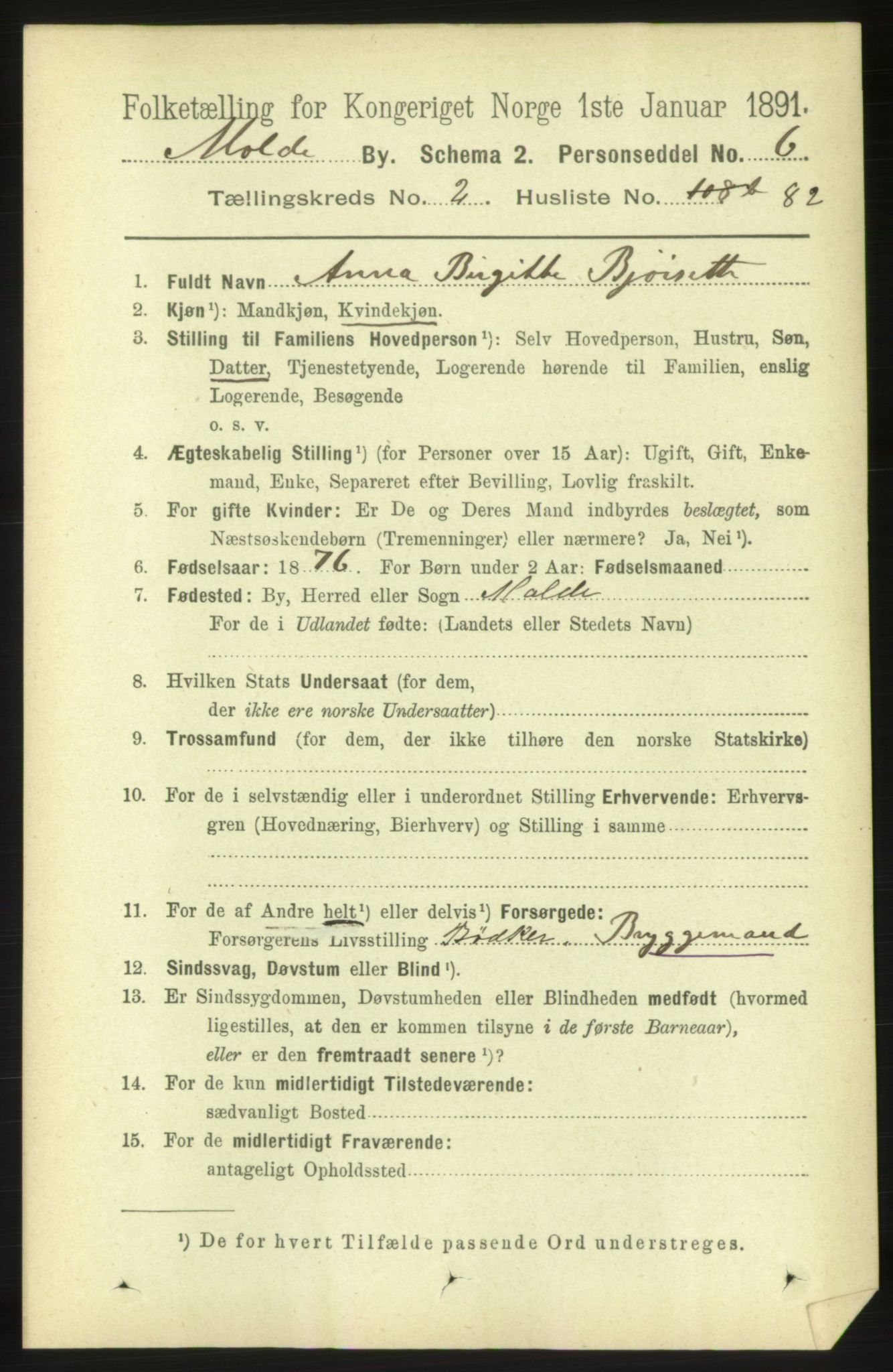 RA, 1891 census for 1502 Molde, 1891, p. 1954