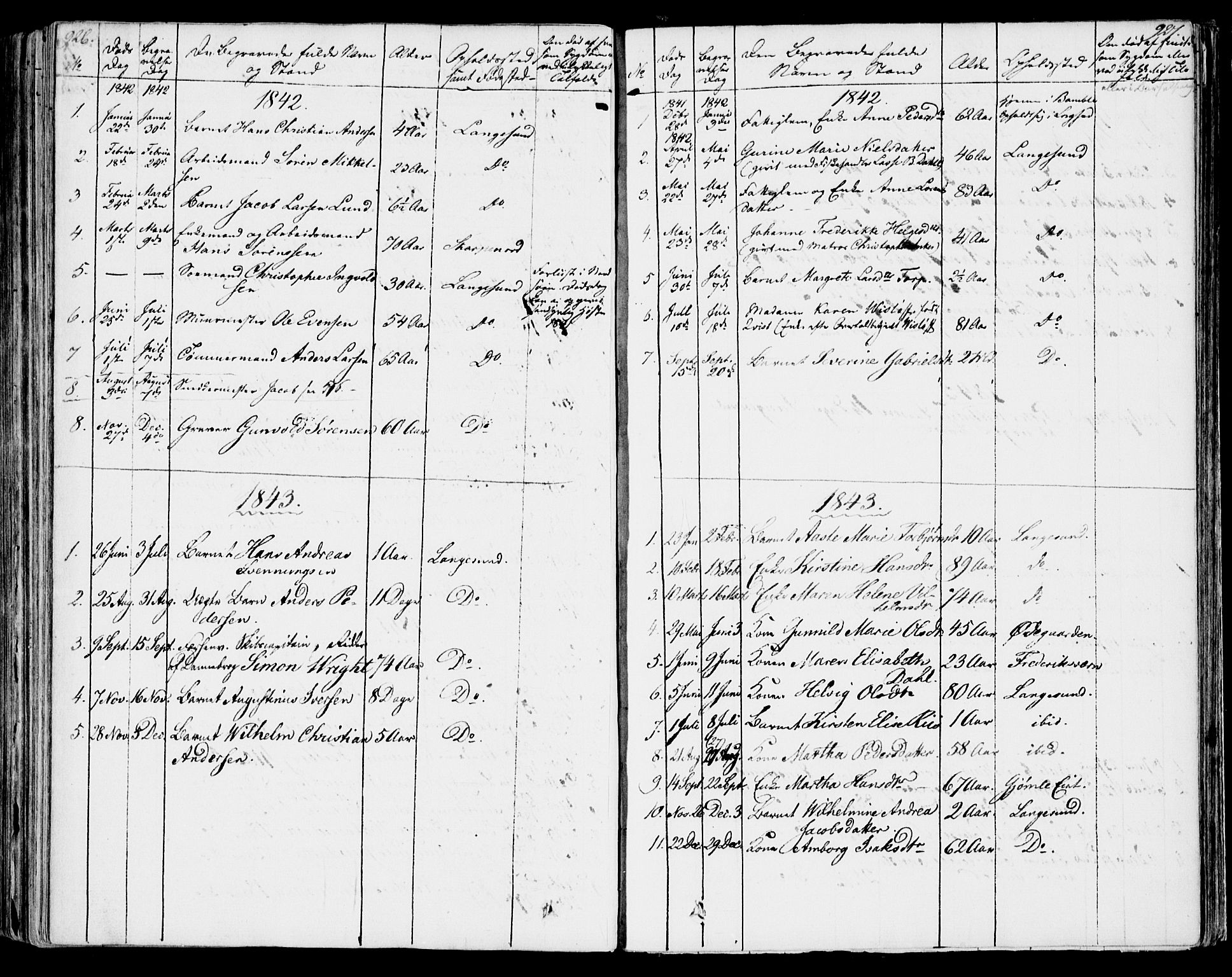 Bamble kirkebøker, SAKO/A-253/F/Fa/L0004: Parish register (official) no. I 4, 1834-1853, p. 926-927