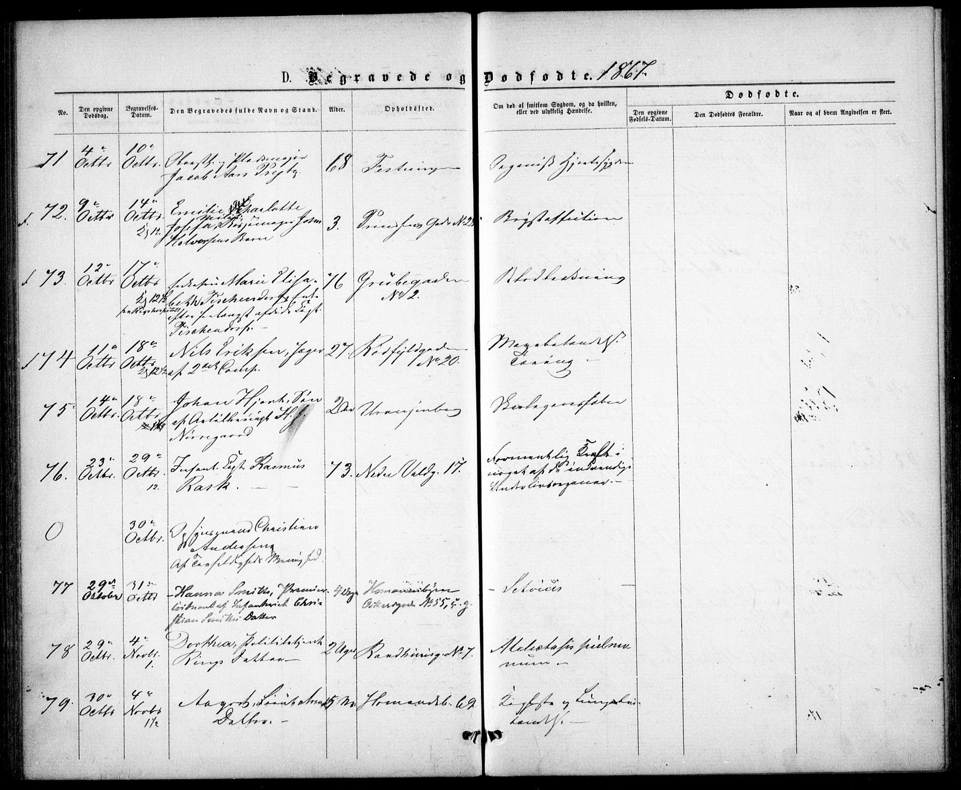 Garnisonsmenigheten Kirkebøker, AV/SAO-A-10846/G/Ga/L0006: Parish register (copy) no. 6, 1860-1880