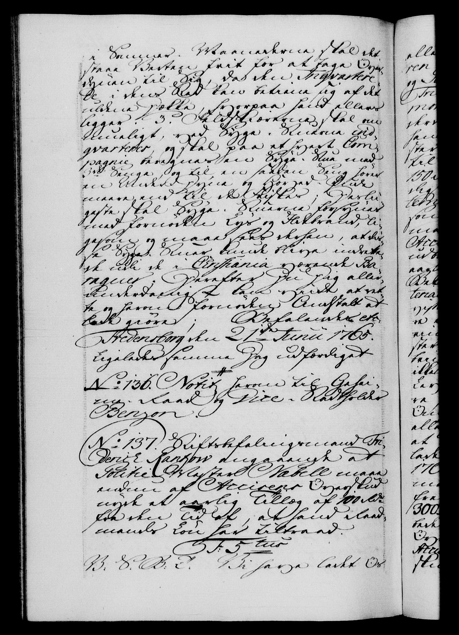 Danske Kanselli 1572-1799, AV/RA-EA-3023/F/Fc/Fca/Fcab/L0037: Norske tegnelser, 1762-1766, p. 513b