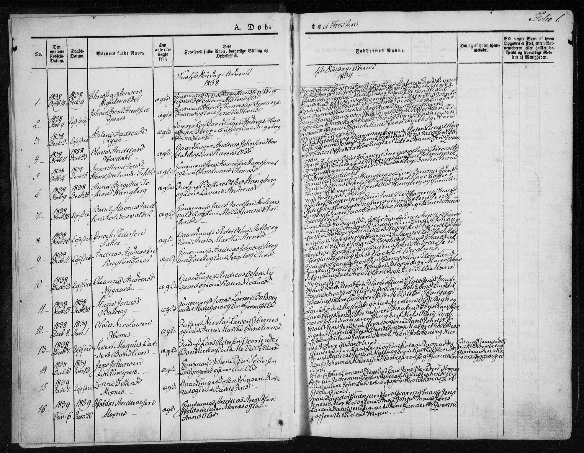 Ministerialprotokoller, klokkerbøker og fødselsregistre - Nord-Trøndelag, SAT/A-1458/713/L0115: Parish register (official) no. 713A06, 1838-1851, p. 1