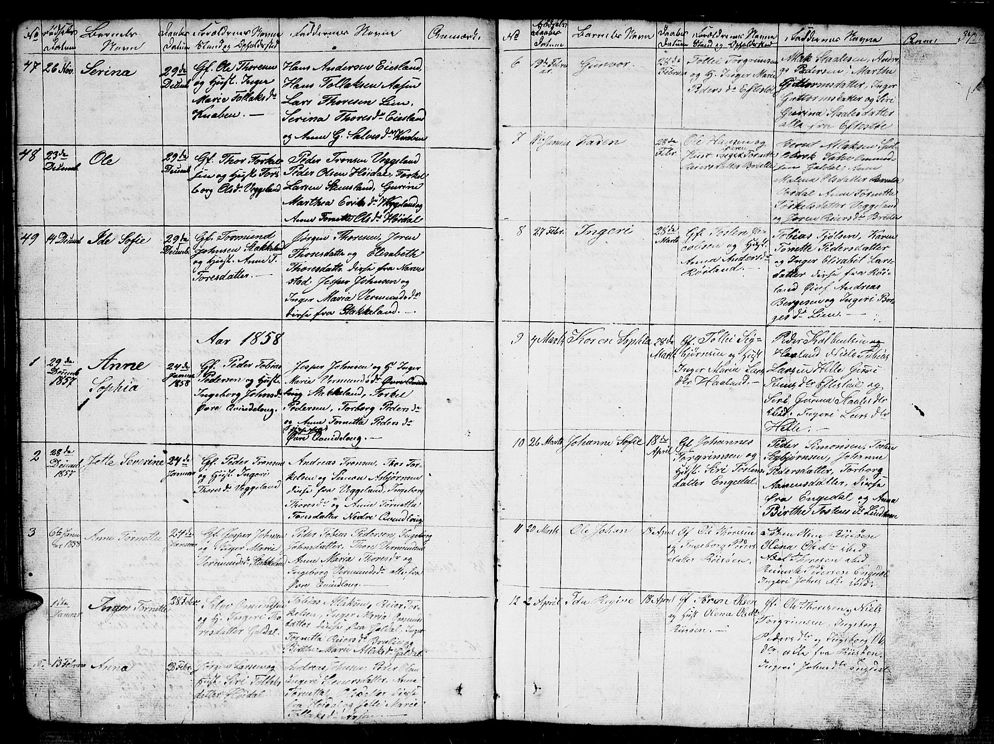 Fjotland sokneprestkontor, AV/SAK-1111-0010/F/Fb/L0002: Parish register (copy) no. B 2, 1841-1871, p. 37