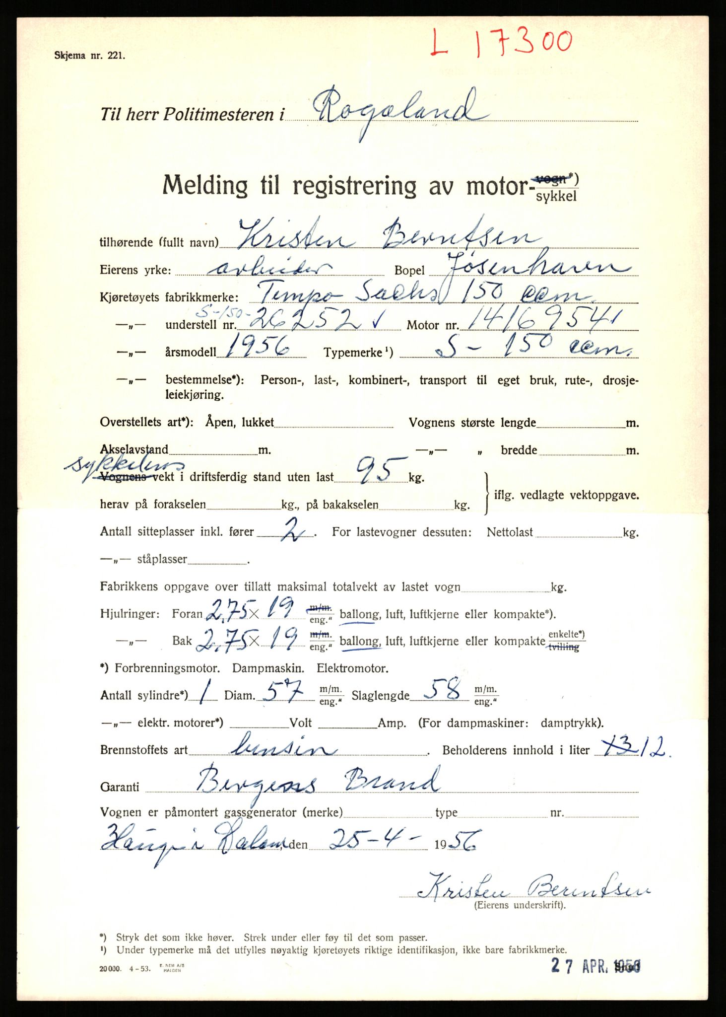 Stavanger trafikkstasjon, AV/SAST-A-101942/0/F/L0031: L-17000 - L-17599, 1930-1971, p. 1059