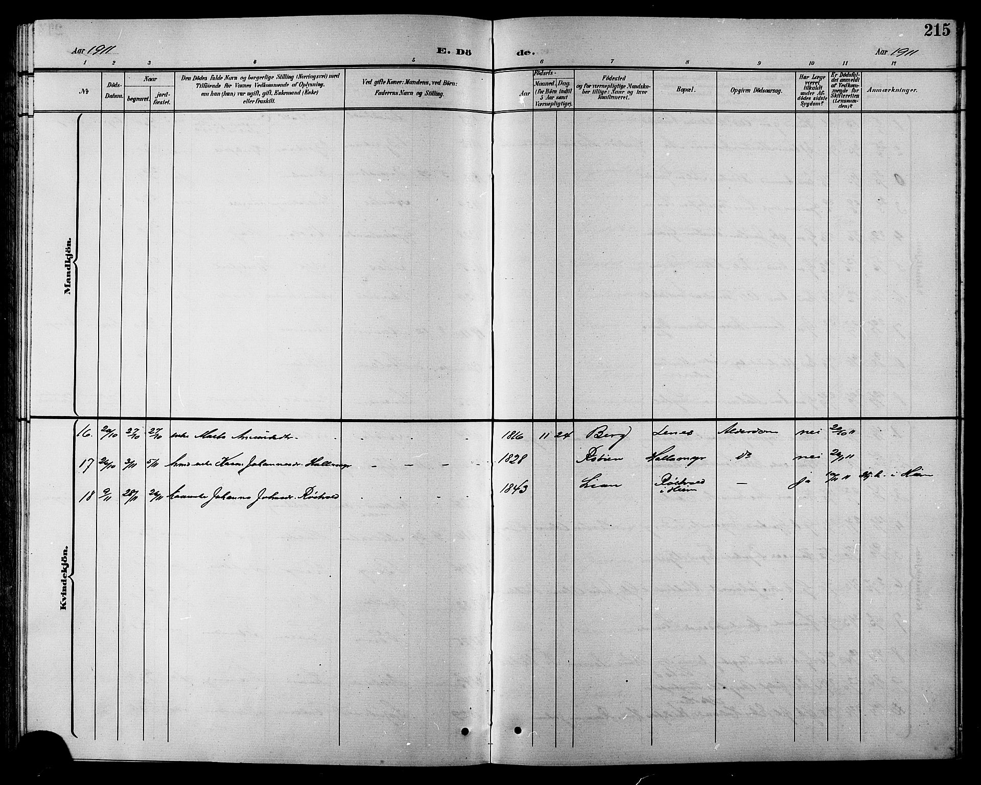 Ministerialprotokoller, klokkerbøker og fødselsregistre - Sør-Trøndelag, SAT/A-1456/630/L0505: Parish register (copy) no. 630C03, 1899-1914, p. 215