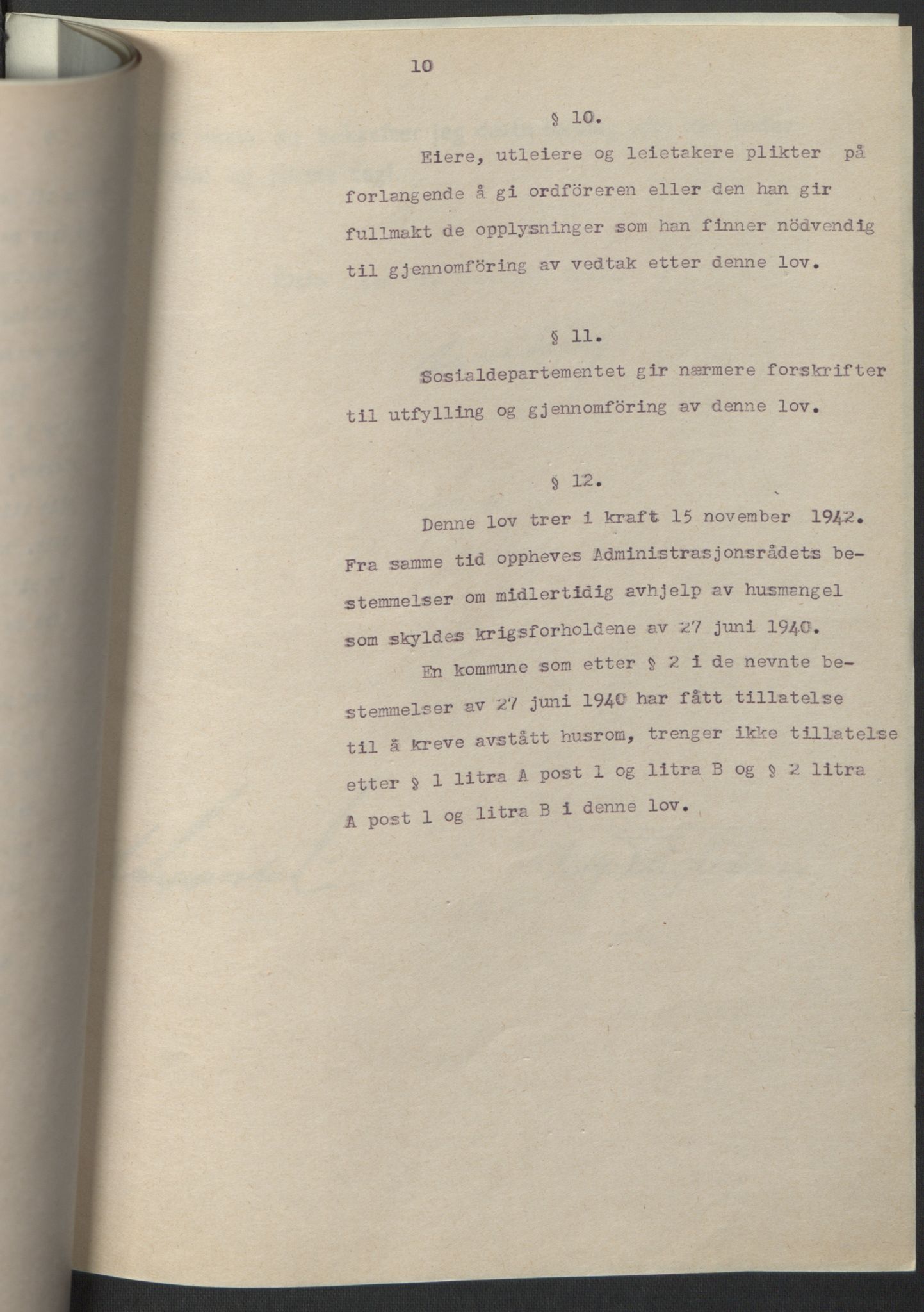 NS-administrasjonen 1940-1945 (Statsrådsekretariatet, de kommisariske statsråder mm), RA/S-4279/D/Db/L0098: Lover II, 1942, p. 481