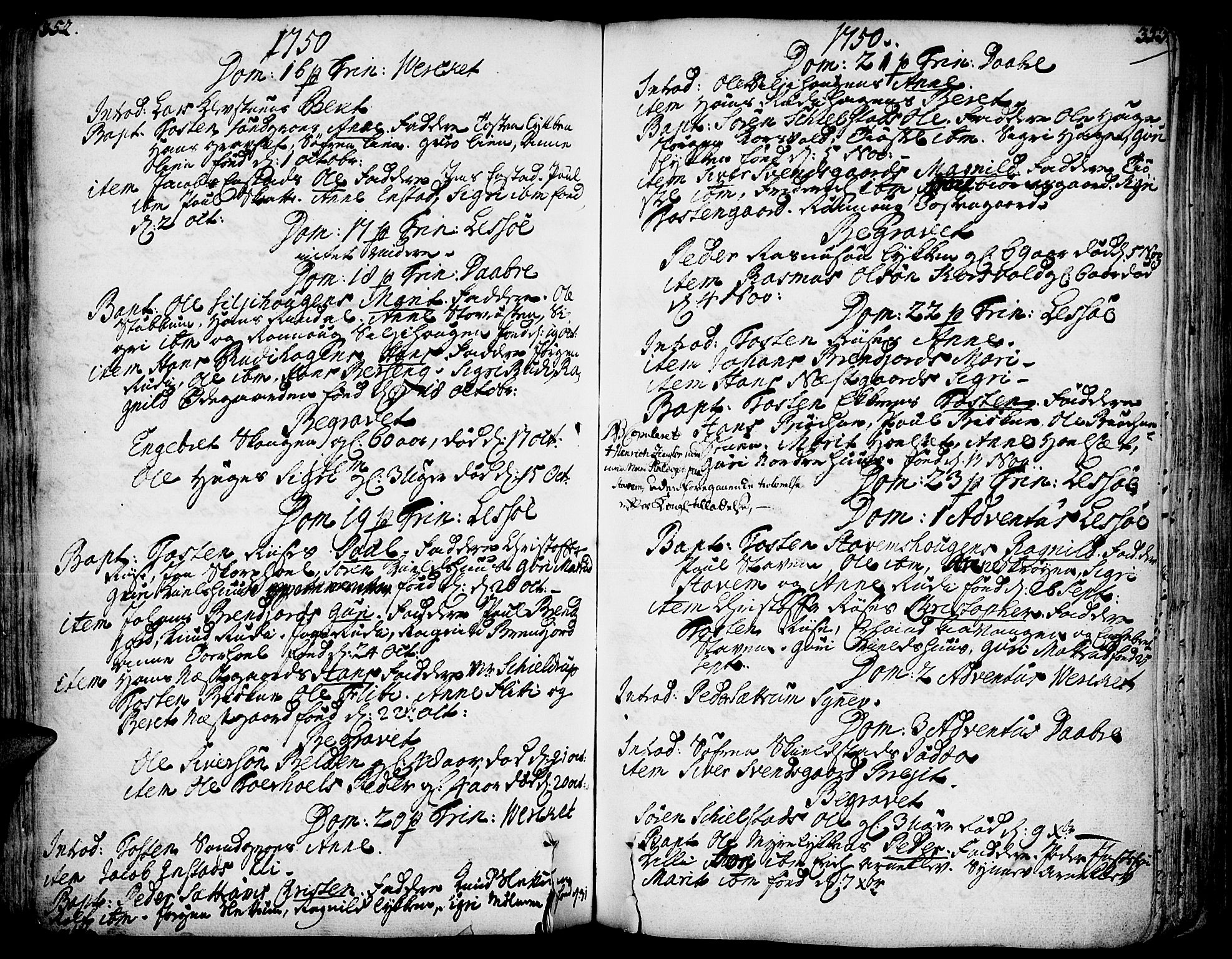 Lesja prestekontor, AV/SAH-PREST-068/H/Ha/Haa/L0002: Parish register (official) no. 2, 1732-1776, p. 352-353