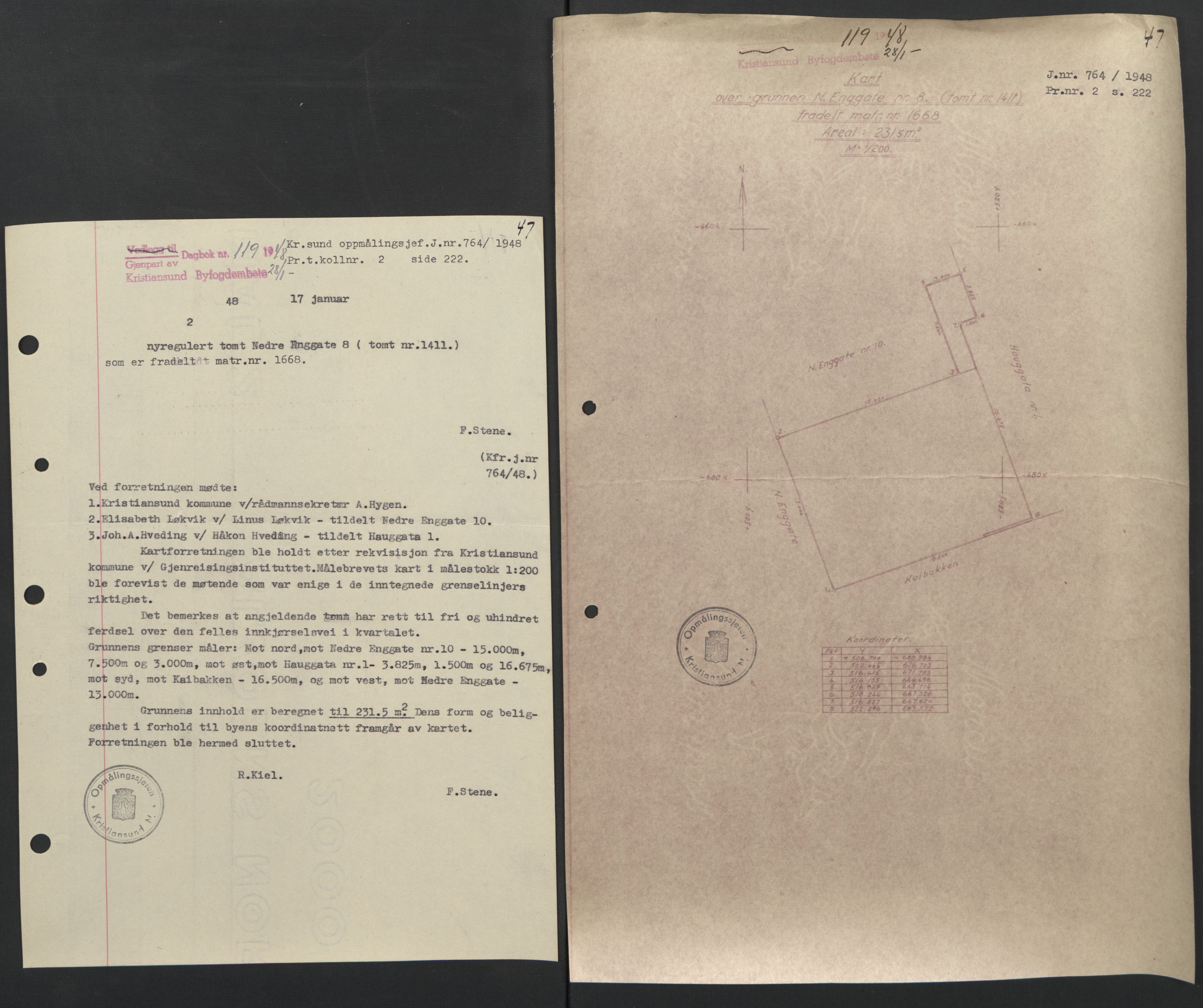 Kristiansund byfogd, AV/SAT-A-4587/A/27: Mortgage book no. 42, 1947-1950, Diary no: : 119/1948