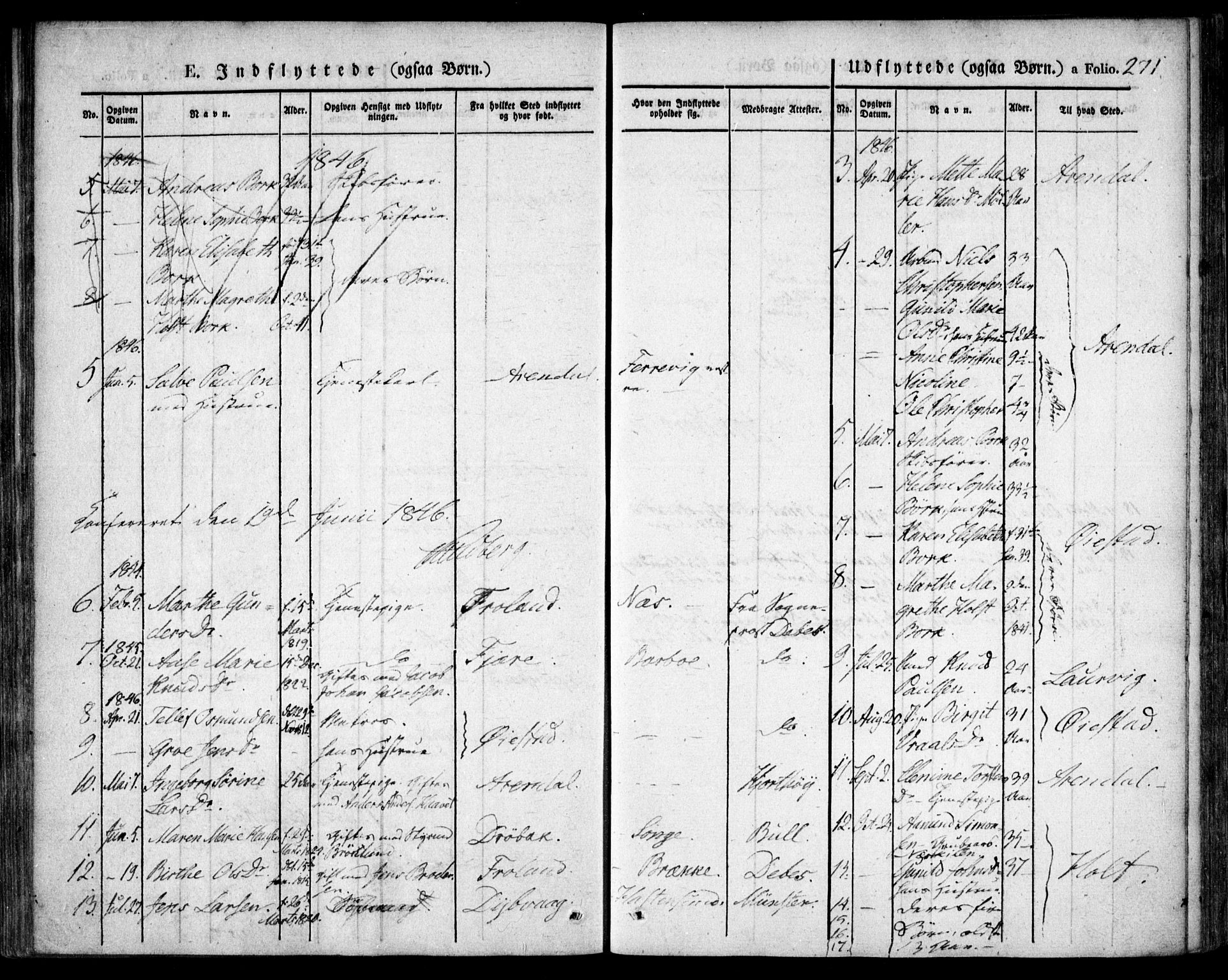 Tromøy sokneprestkontor, AV/SAK-1111-0041/F/Fa/L0004: Parish register (official) no. A 4, 1837-1846, p. 271