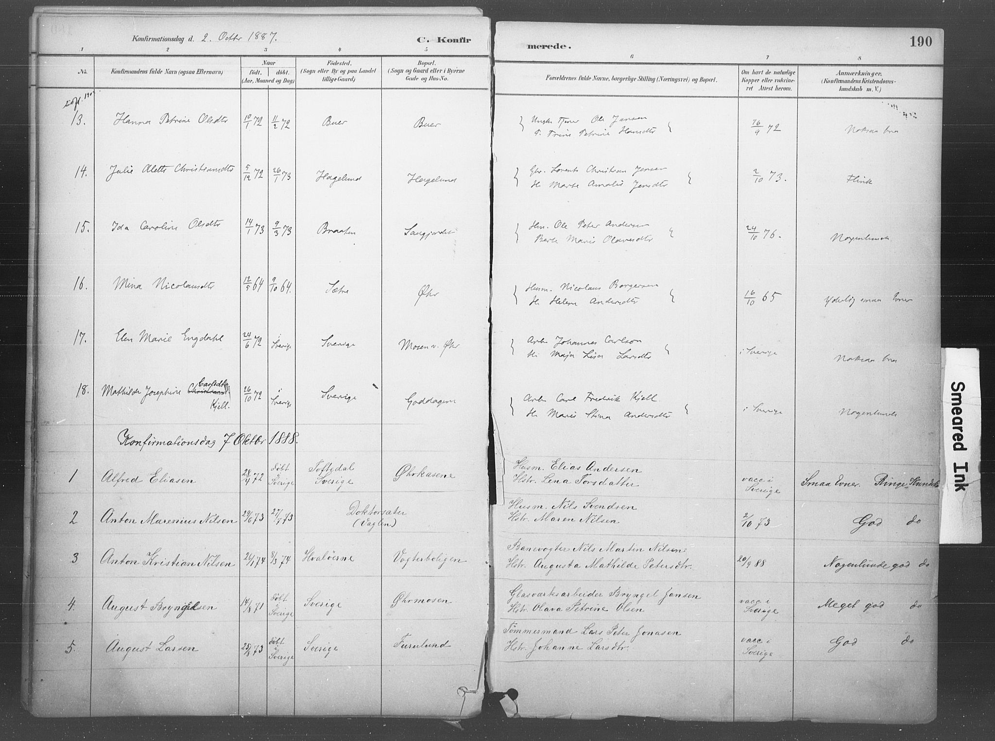 Idd prestekontor Kirkebøker, SAO/A-10911/F/Fb/L0002: Parish register (official) no. II 2, 1882-1923, p. 190