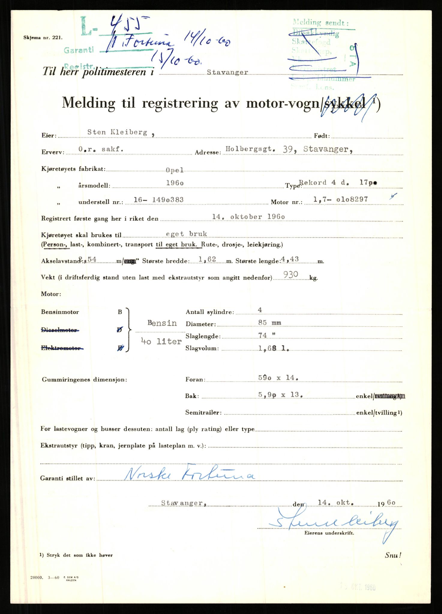 Stavanger trafikkstasjon, AV/SAST-A-101942/0/F/L0002: L-350 - L-699, 1930-1971, p. 613