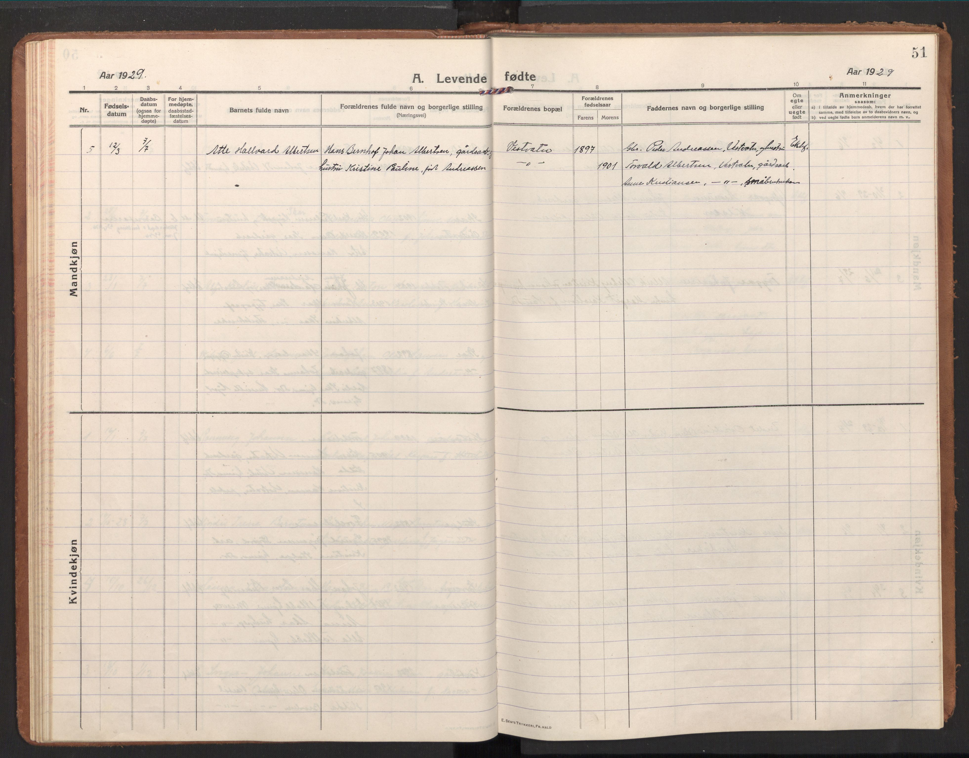 Ministerialprotokoller, klokkerbøker og fødselsregistre - Nordland, AV/SAT-A-1459/848/L0688: Parish register (official) no. 848A01, 1913-1935, p. 51