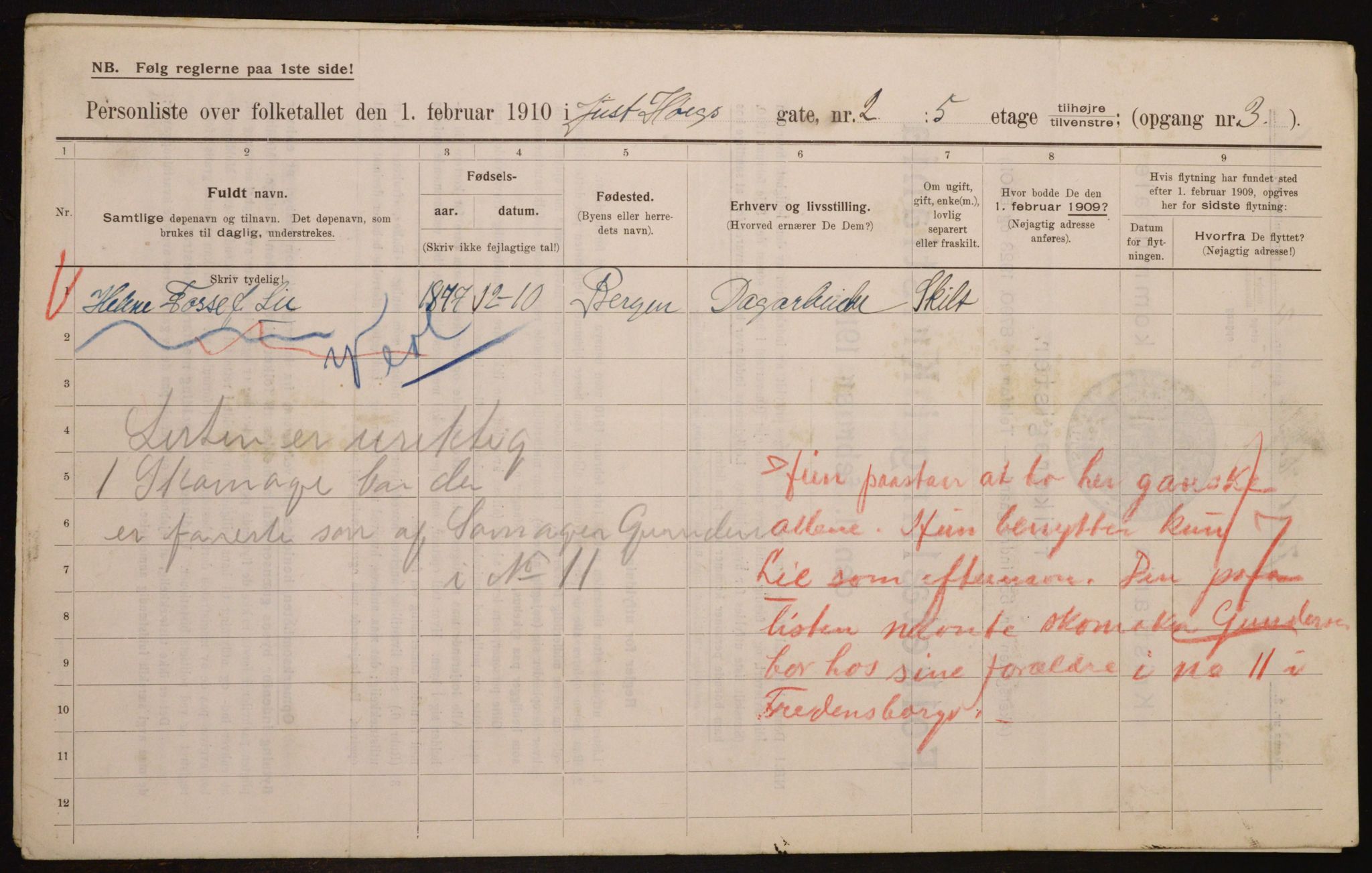 OBA, Municipal Census 1910 for Kristiania, 1910, p. 46283