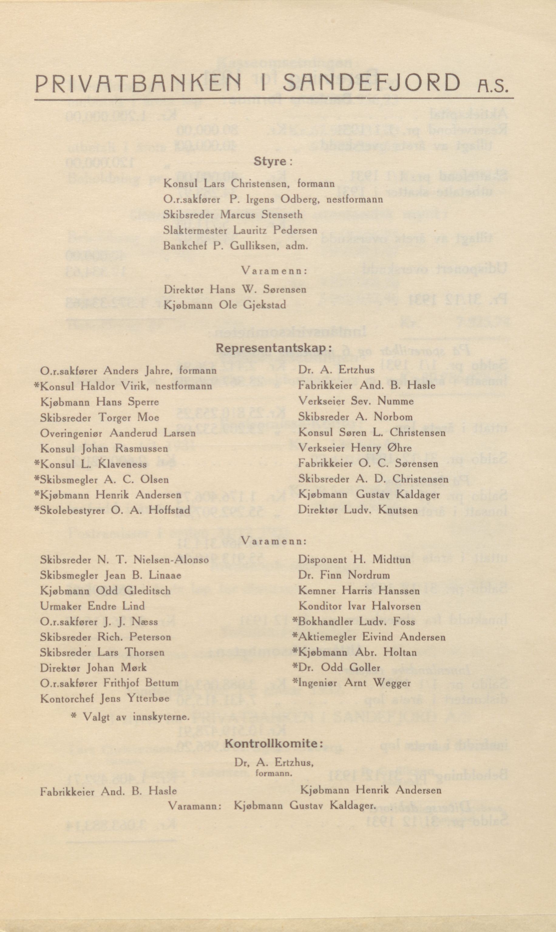 Privatbanken i Sandefjord AS, VEMU/ARS-A-1256/X/L0001: Årsberetninger, 1912-1929, p. 128