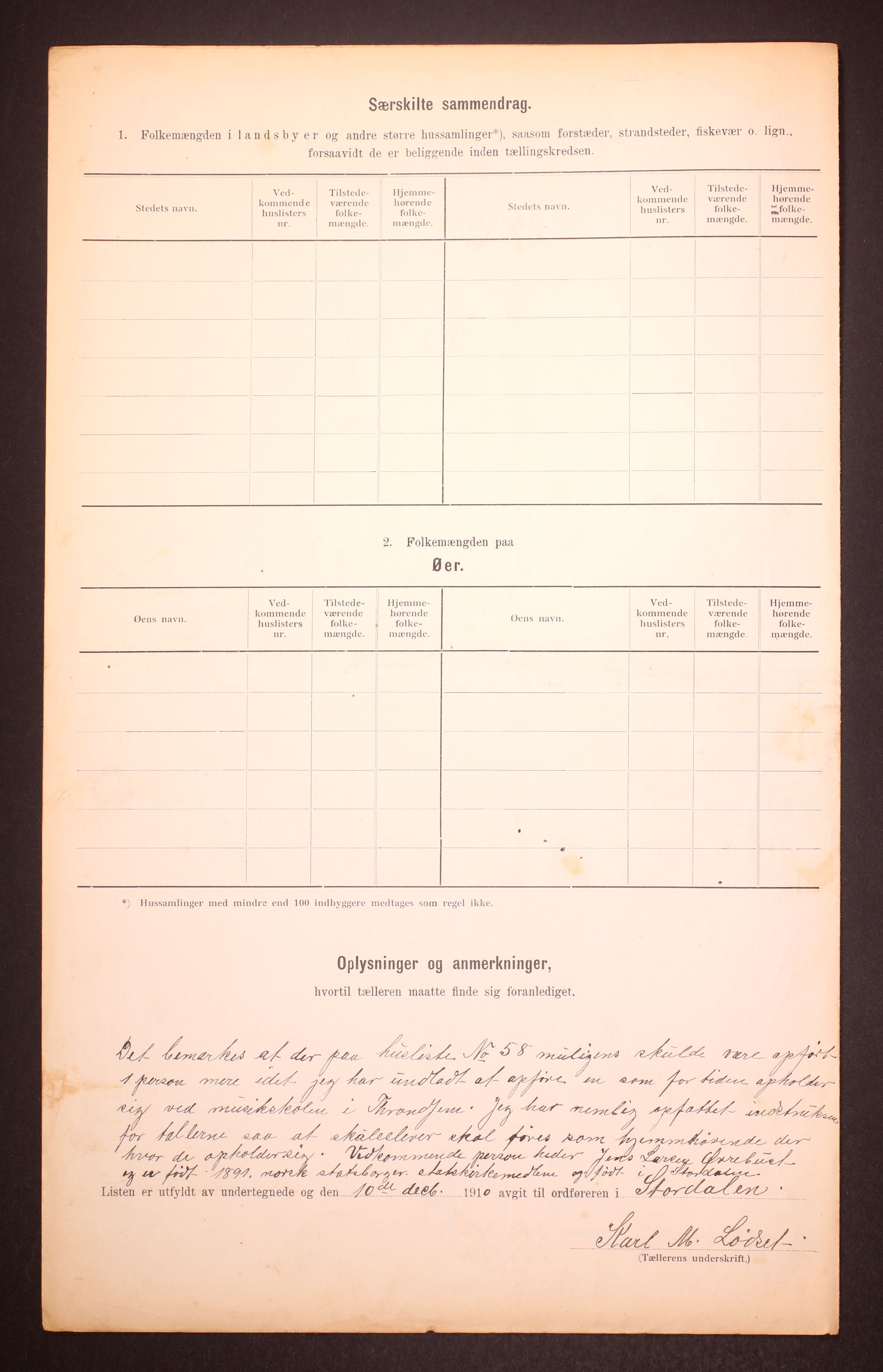 RA, 1910 census for Stordal, 1910, p. 6