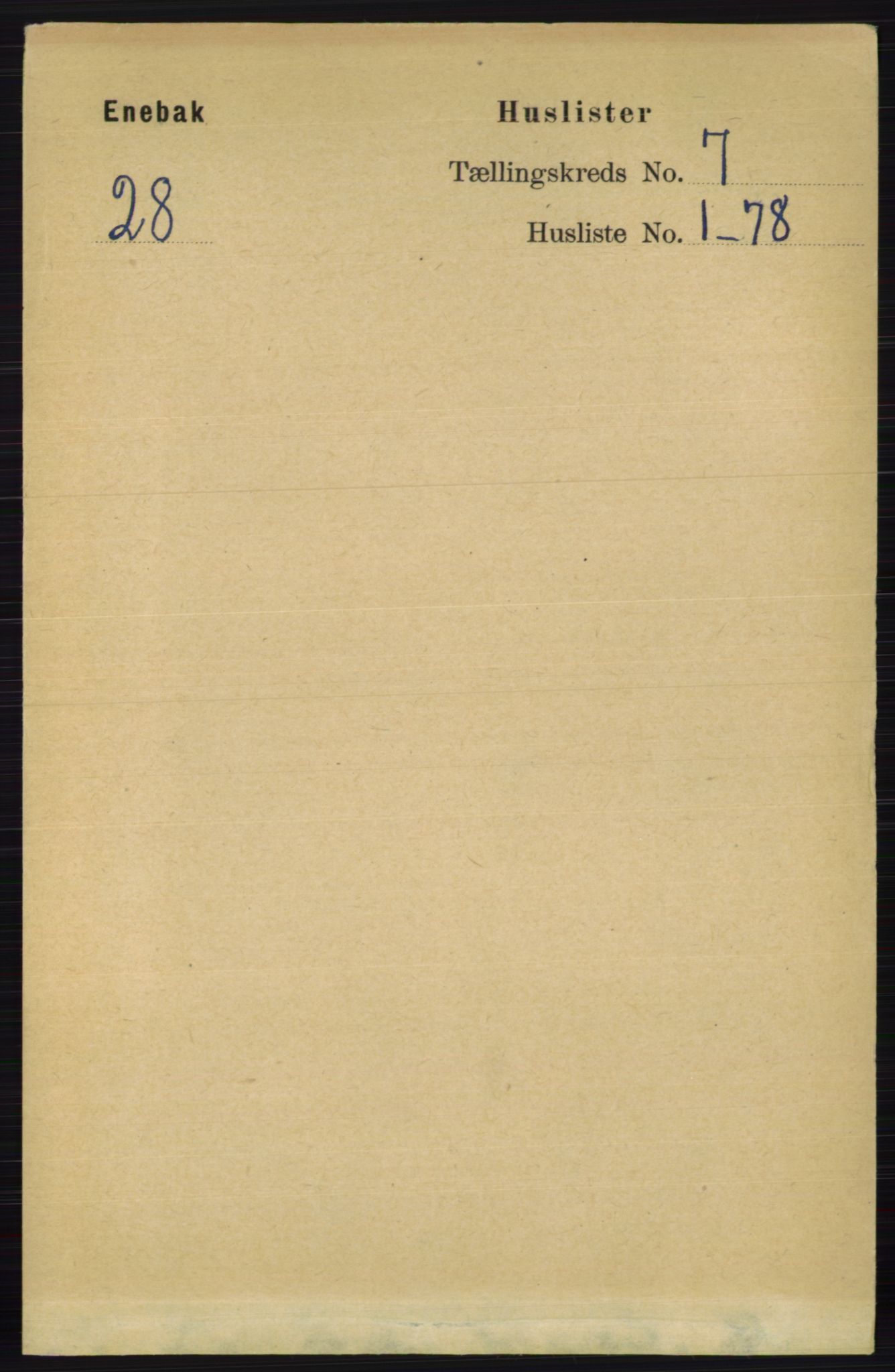 RA, 1891 census for 0229 Enebakk, 1891, p. 3486