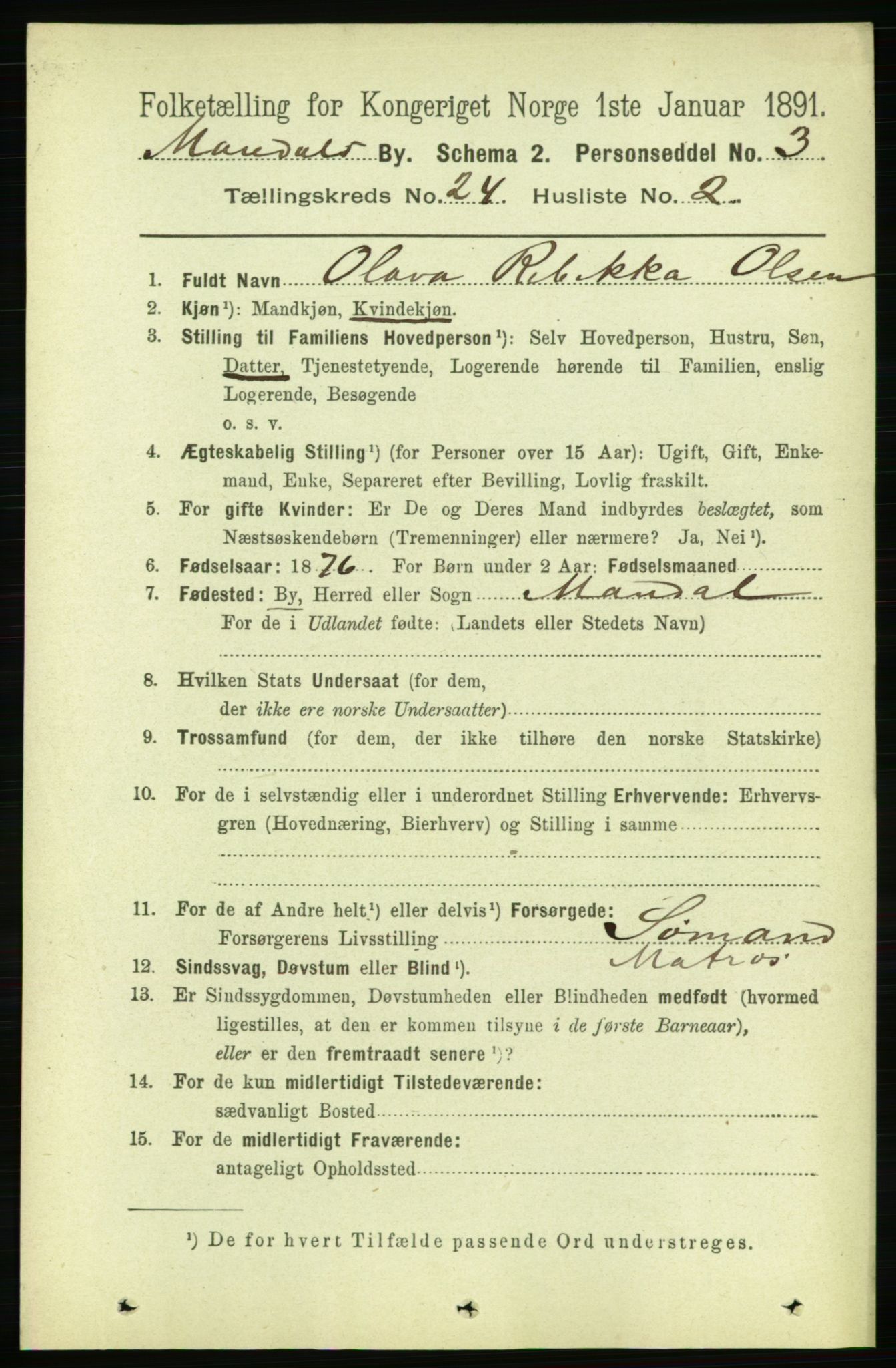 RA, 1891 census for 1002 Mandal, 1891, p. 4445