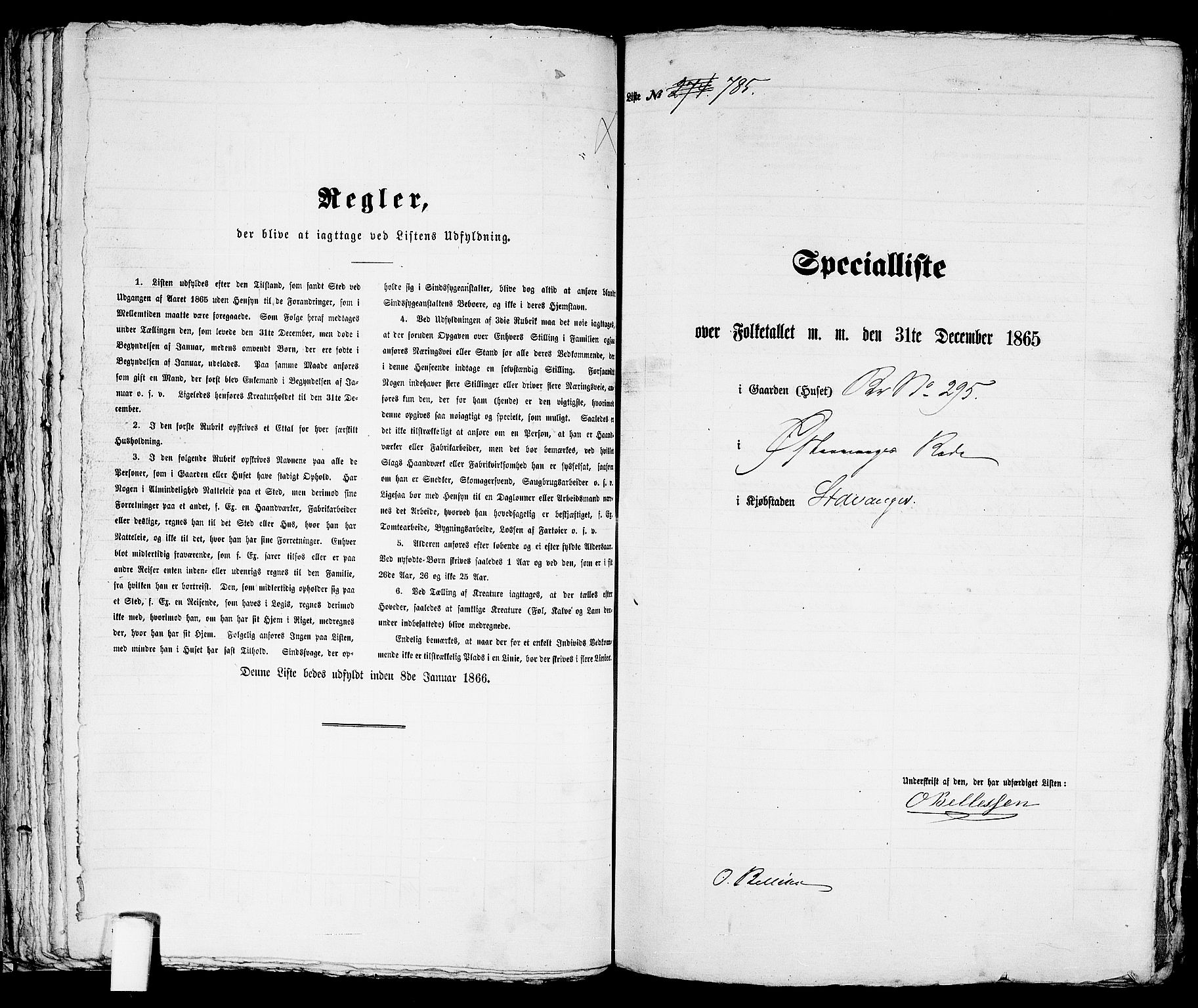 RA, 1865 census for Stavanger, 1865, p. 1603