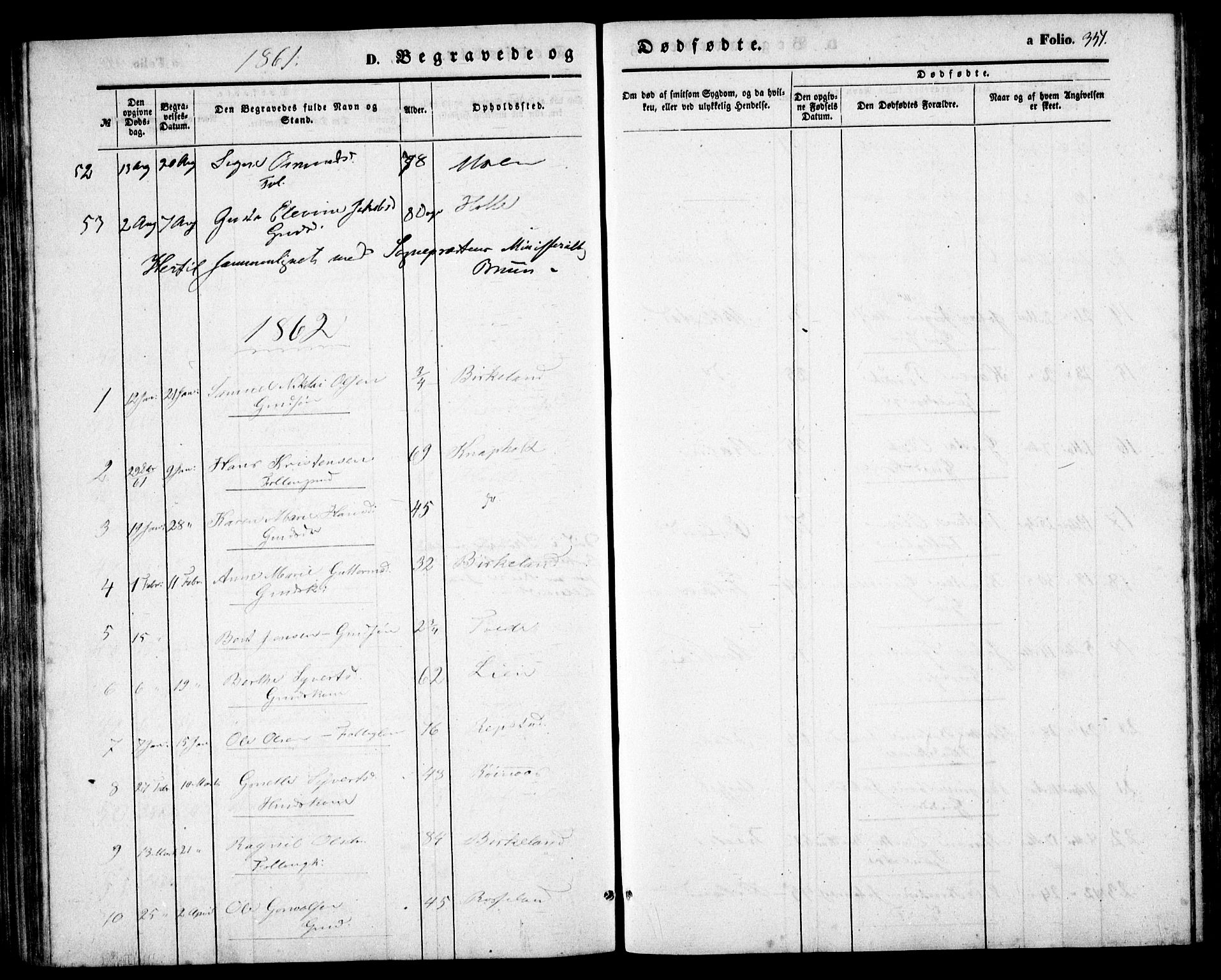 Birkenes sokneprestkontor, AV/SAK-1111-0004/F/Fb/L0002: Parish register (copy) no. B 2, 1849-1876, p. 351