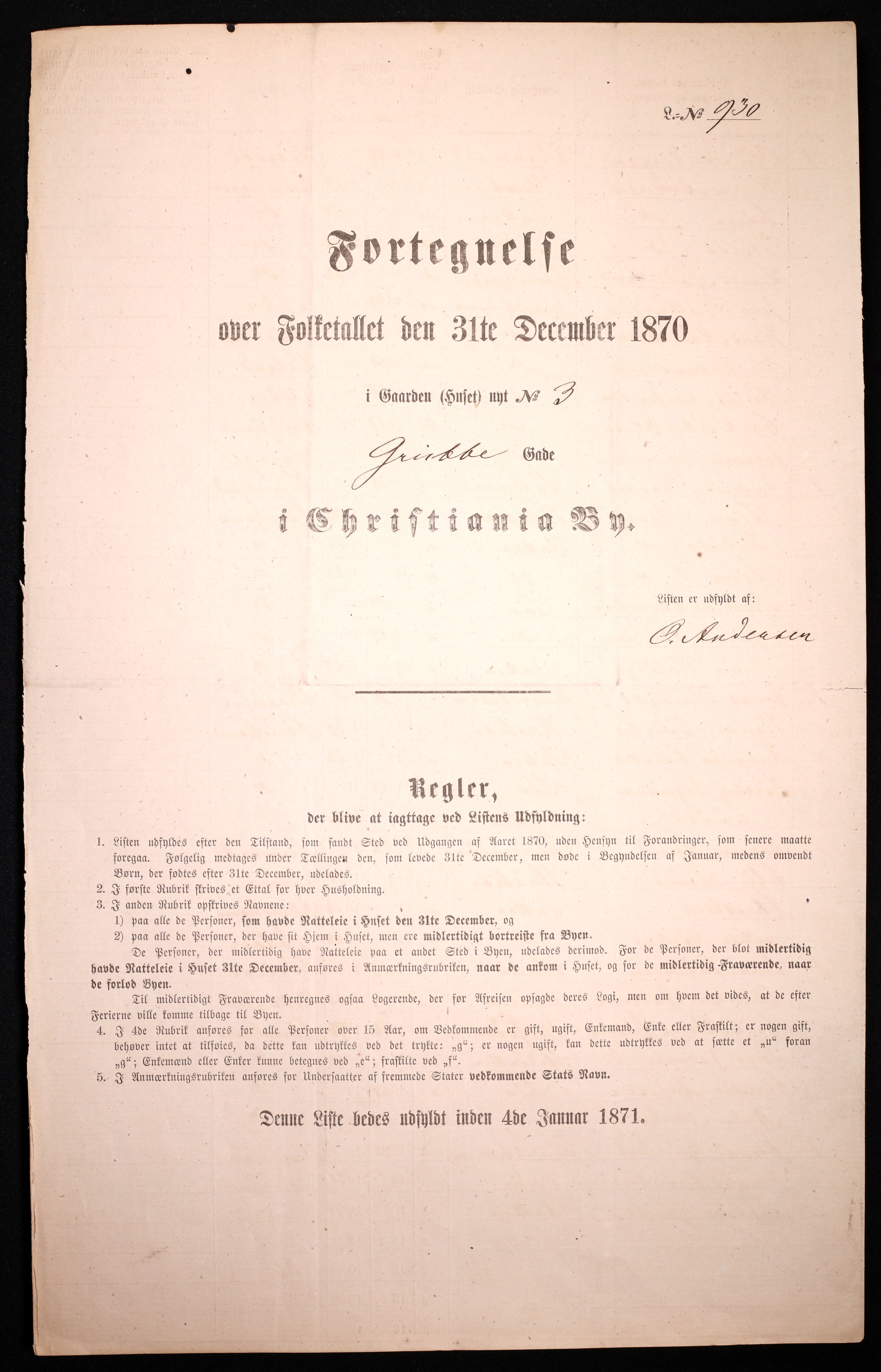 RA, 1870 census for 0301 Kristiania, 1870, p. 1119