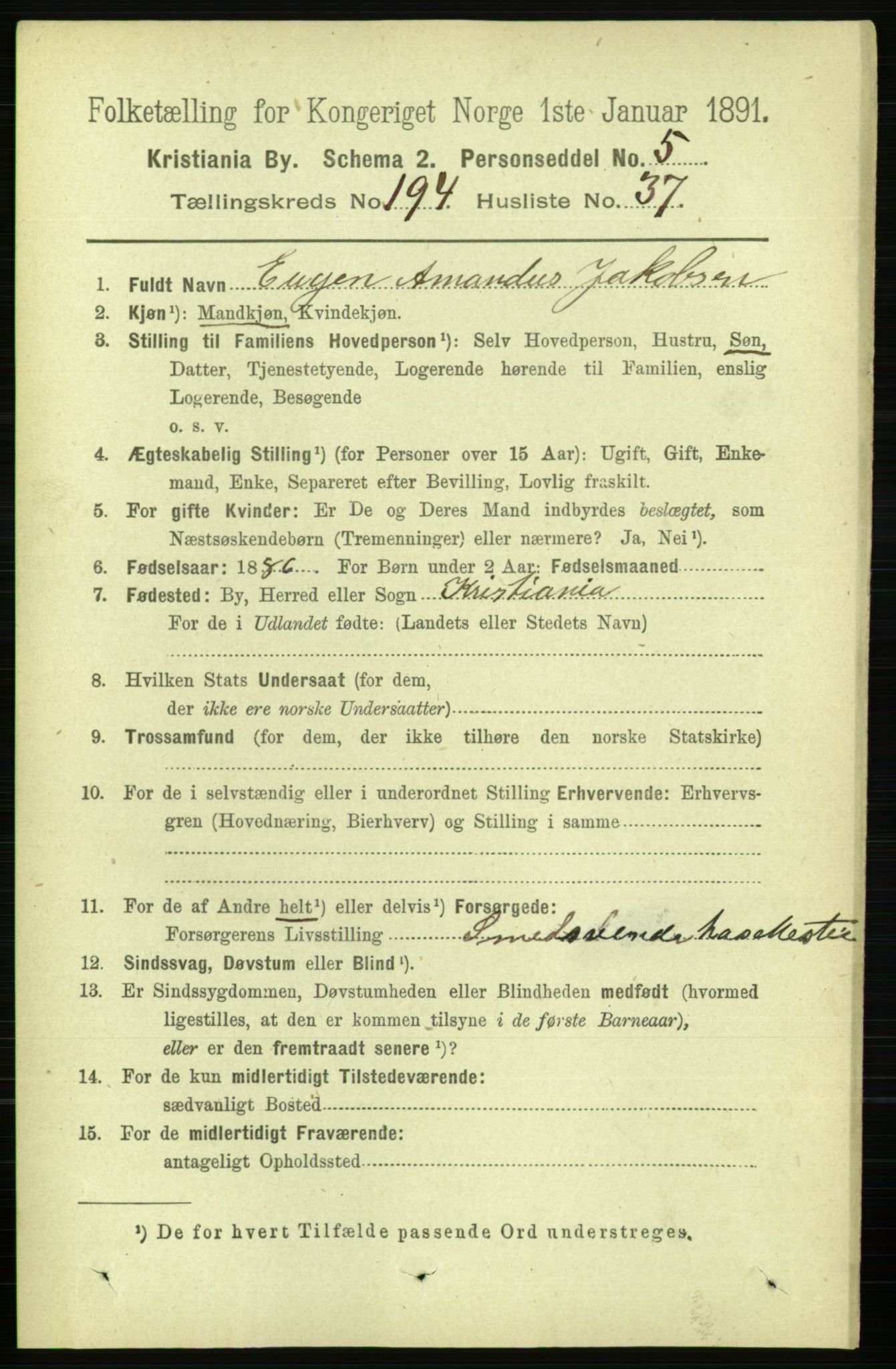 RA, 1891 census for 0301 Kristiania, 1891, p. 117427