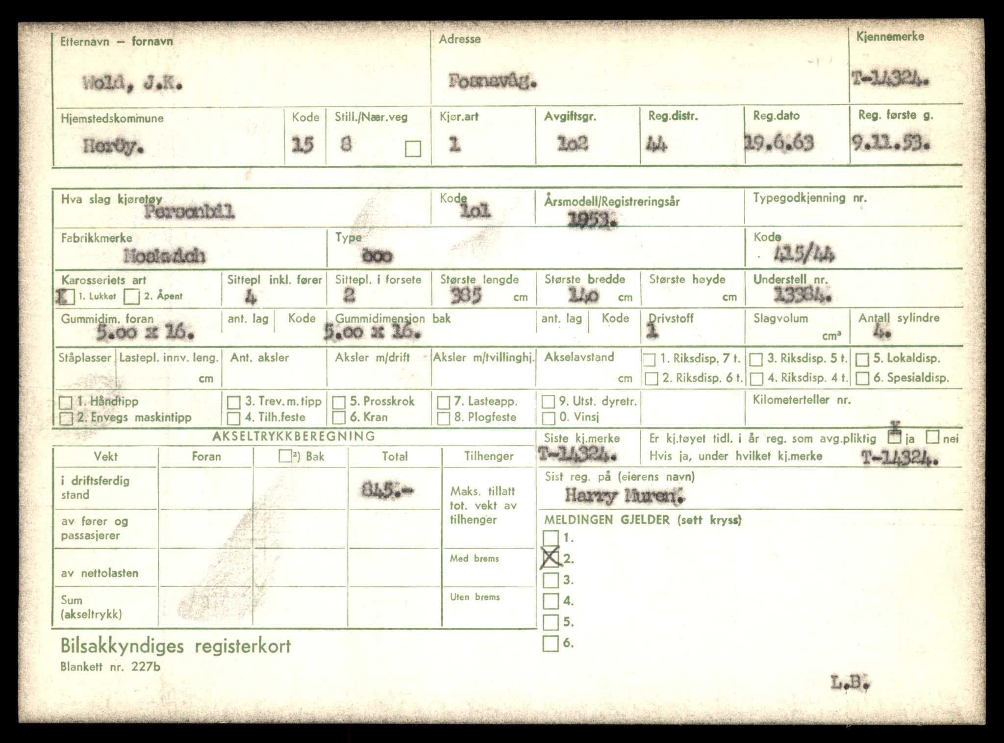 Møre og Romsdal vegkontor - Ålesund trafikkstasjon, AV/SAT-A-4099/F/Fe/L0045: Registreringskort for kjøretøy T 14320 - T 14444, 1927-1998, p. 141