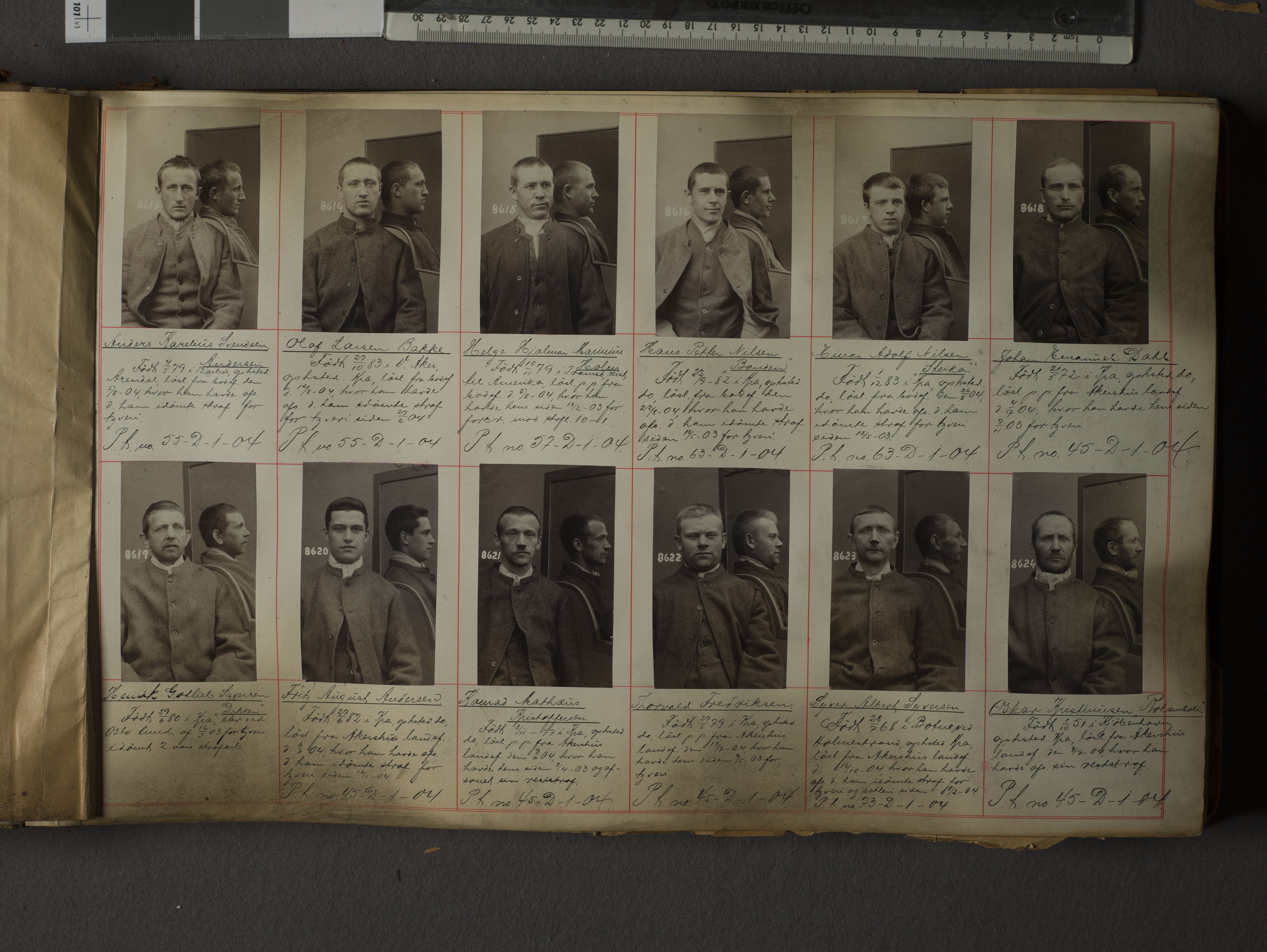Oslo politikammer, Kriminalavdelingen, AV/SAO-A-11137/U/Ua/L0009: Forbryteralbum, 1904-1906, p. 1