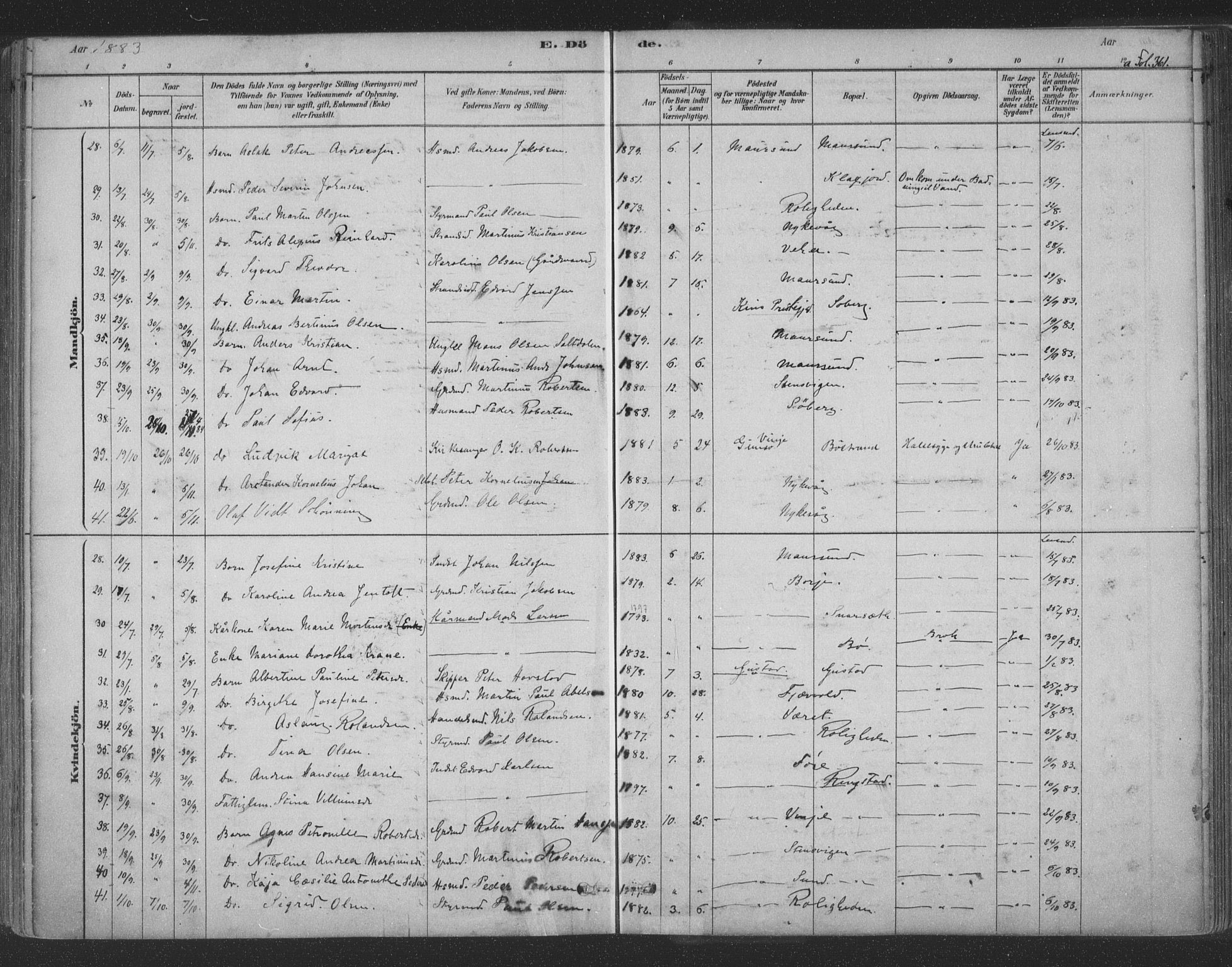 Ministerialprotokoller, klokkerbøker og fødselsregistre - Nordland, AV/SAT-A-1459/891/L1302: Parish register (official) no. 891A07, 1878-1895, p. 361