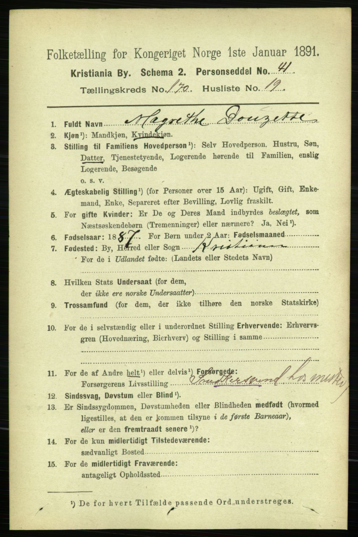 RA, 1891 census for 0301 Kristiania, 1891, p. 100351