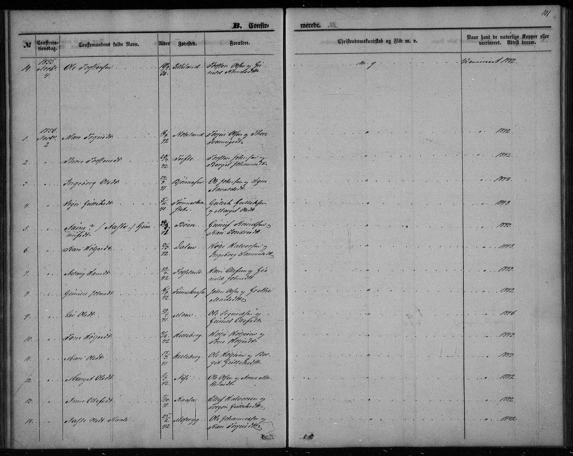 Gransherad kirkebøker, SAKO/A-267/F/Fa/L0002: Parish register (official) no. I 2, 1844-1859, p. 101