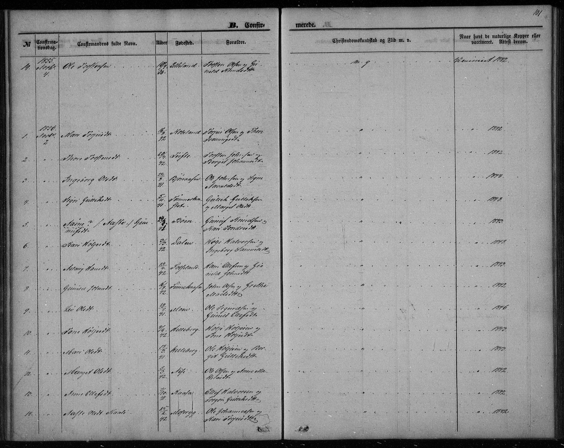 Gransherad kirkebøker, AV/SAKO-A-267/F/Fa/L0002: Parish register (official) no. I 2, 1844-1859, p. 101