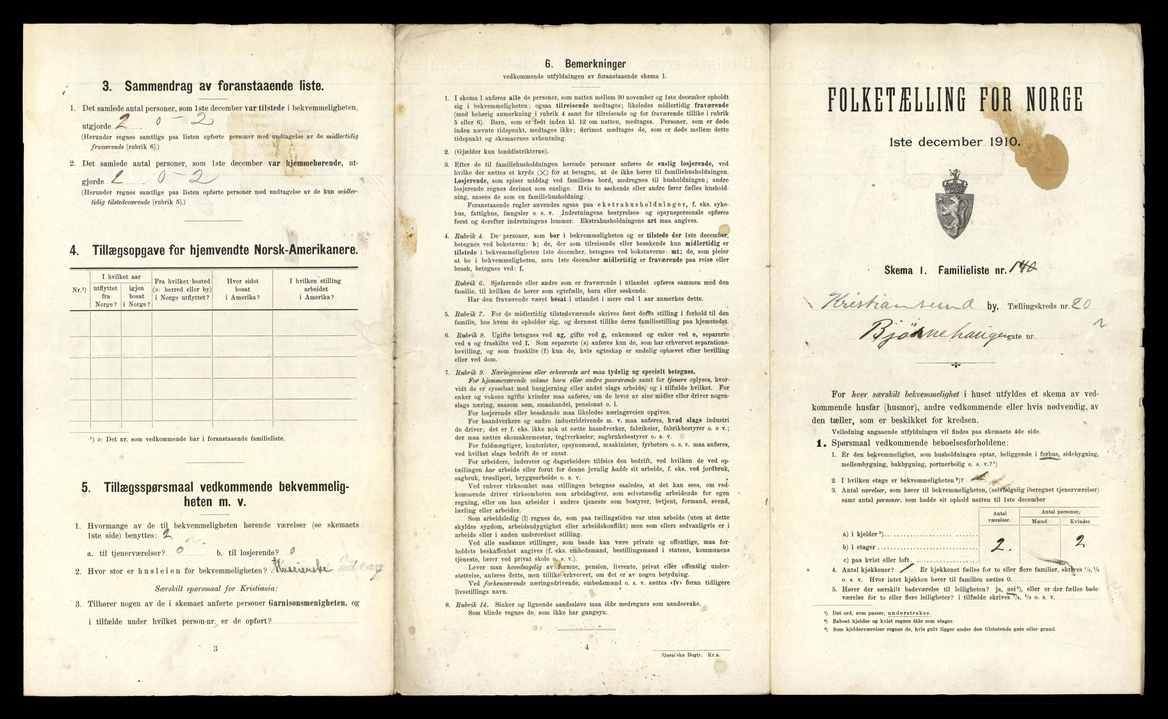 RA, 1910 census for Kristiansund, 1910, p. 7609