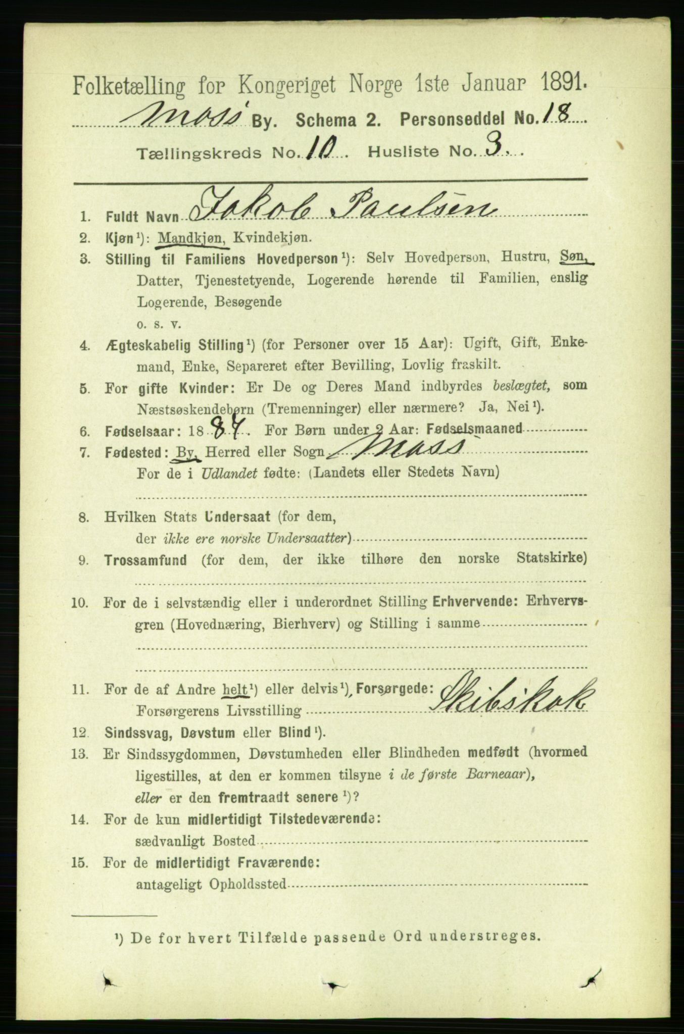 RA, 1891 census for 0104 Moss, 1891, p. 5532