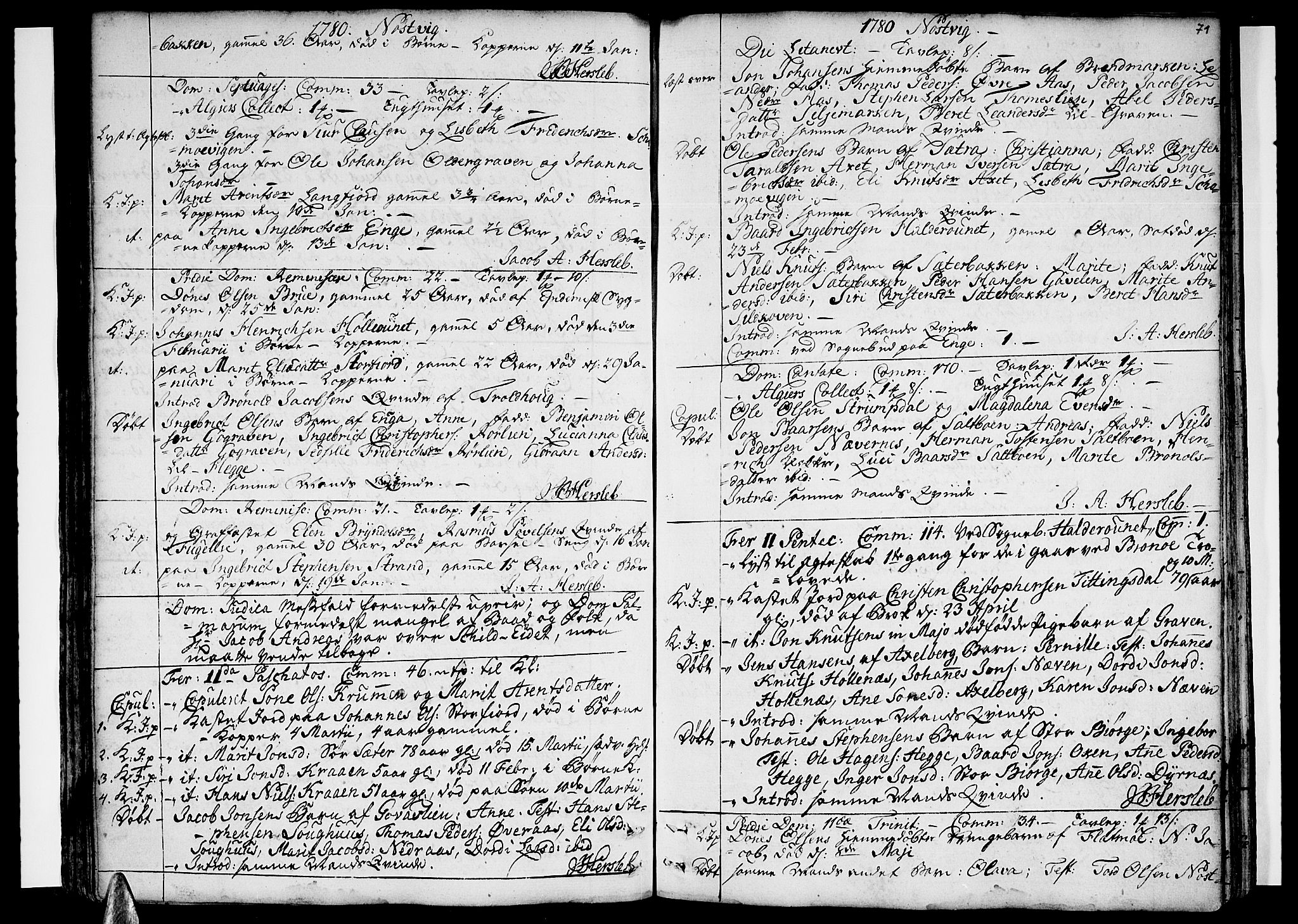 Ministerialprotokoller, klokkerbøker og fødselsregistre - Nordland, SAT/A-1459/814/L0222: Parish register (official) no. 814A03, 1752-1819, p. 71
